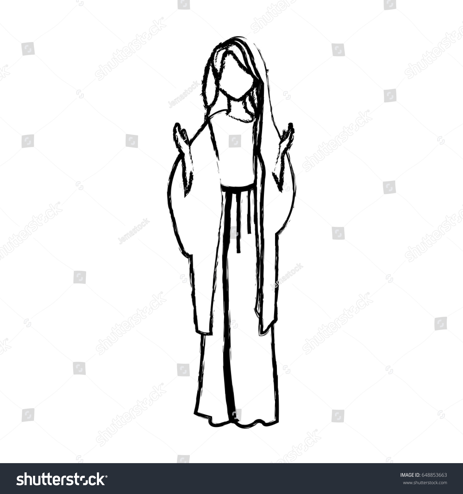 Saint Virgin Mary Religion Catholic Image Stock Vector (Royalty Free ...