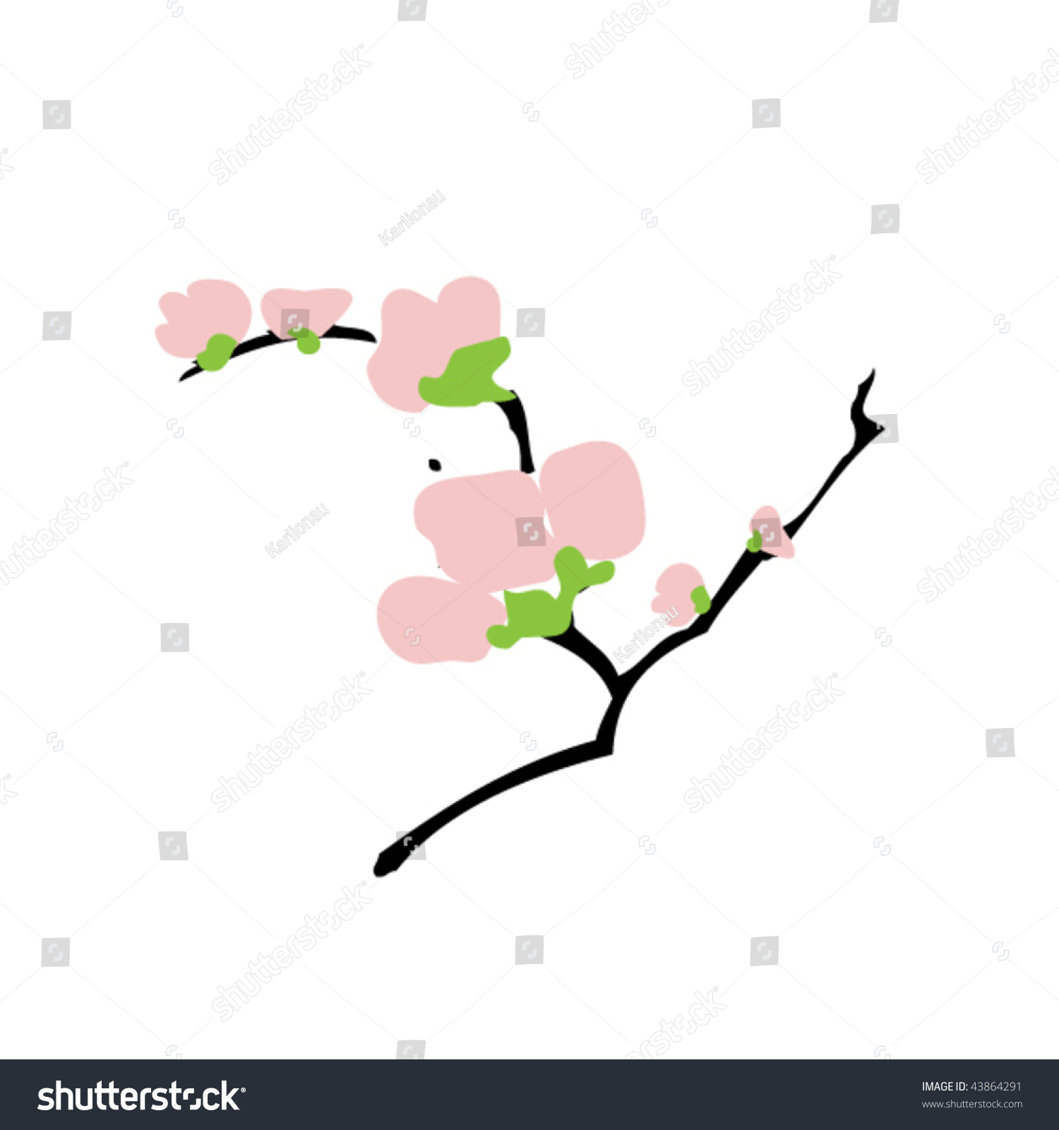 Sakura Flower Stock Vector Illustration 43864291 : Shutterstock
