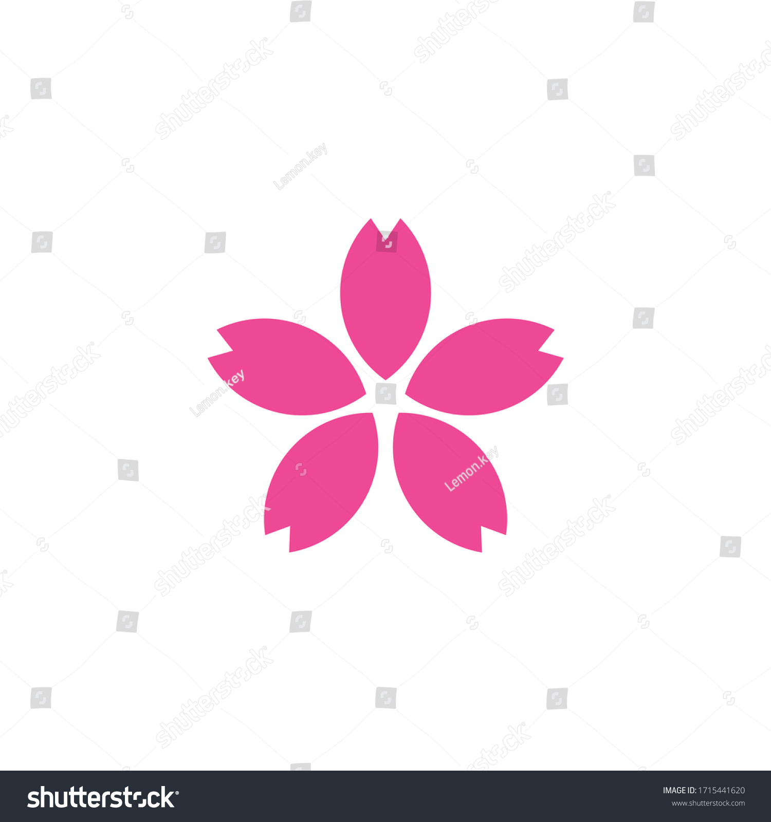 Sakura Flower Logo Icon Vector Stock Vector (Royalty Free) 1715441620