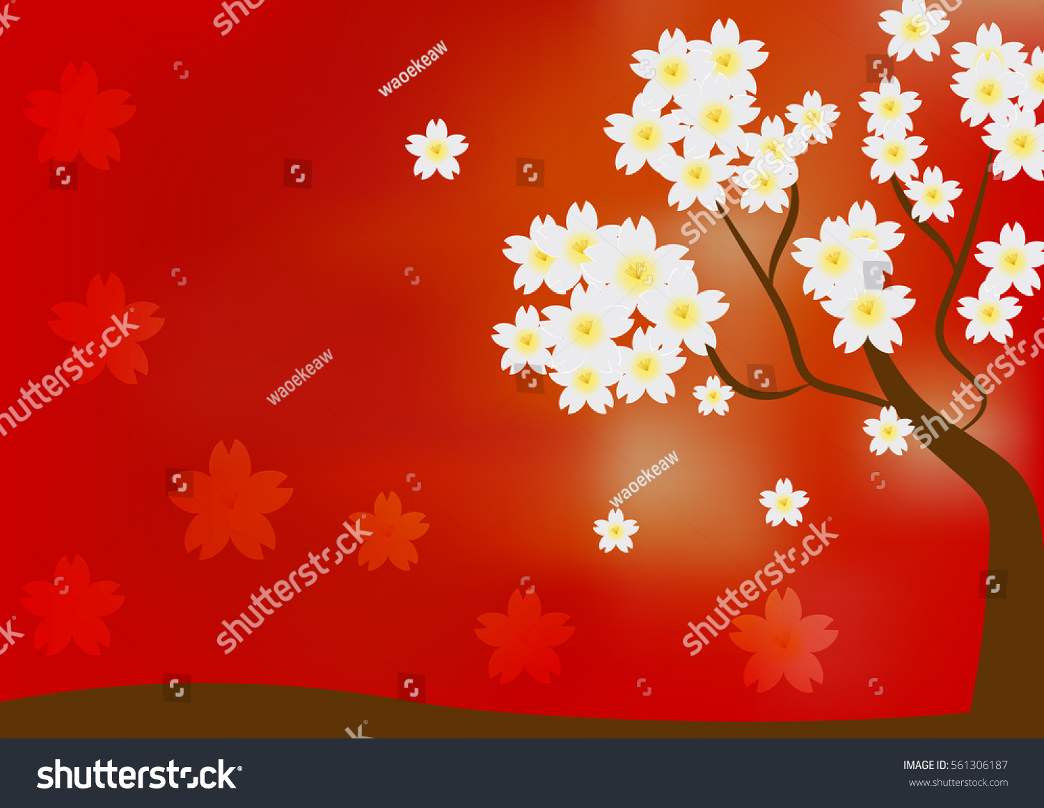 Sakura Tree Chinese New Year Graphic Stock Vector (Royalty Free ...