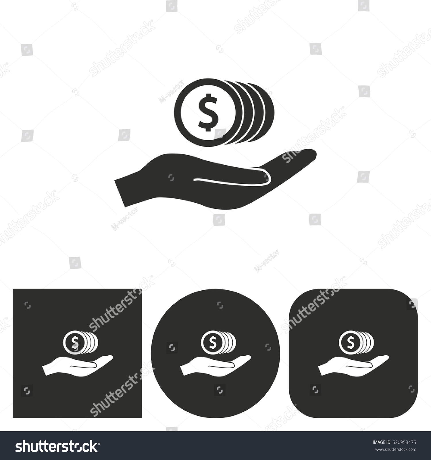 Salary Black White Icons Vector Illustration Stock Vector (Royalty Free ...