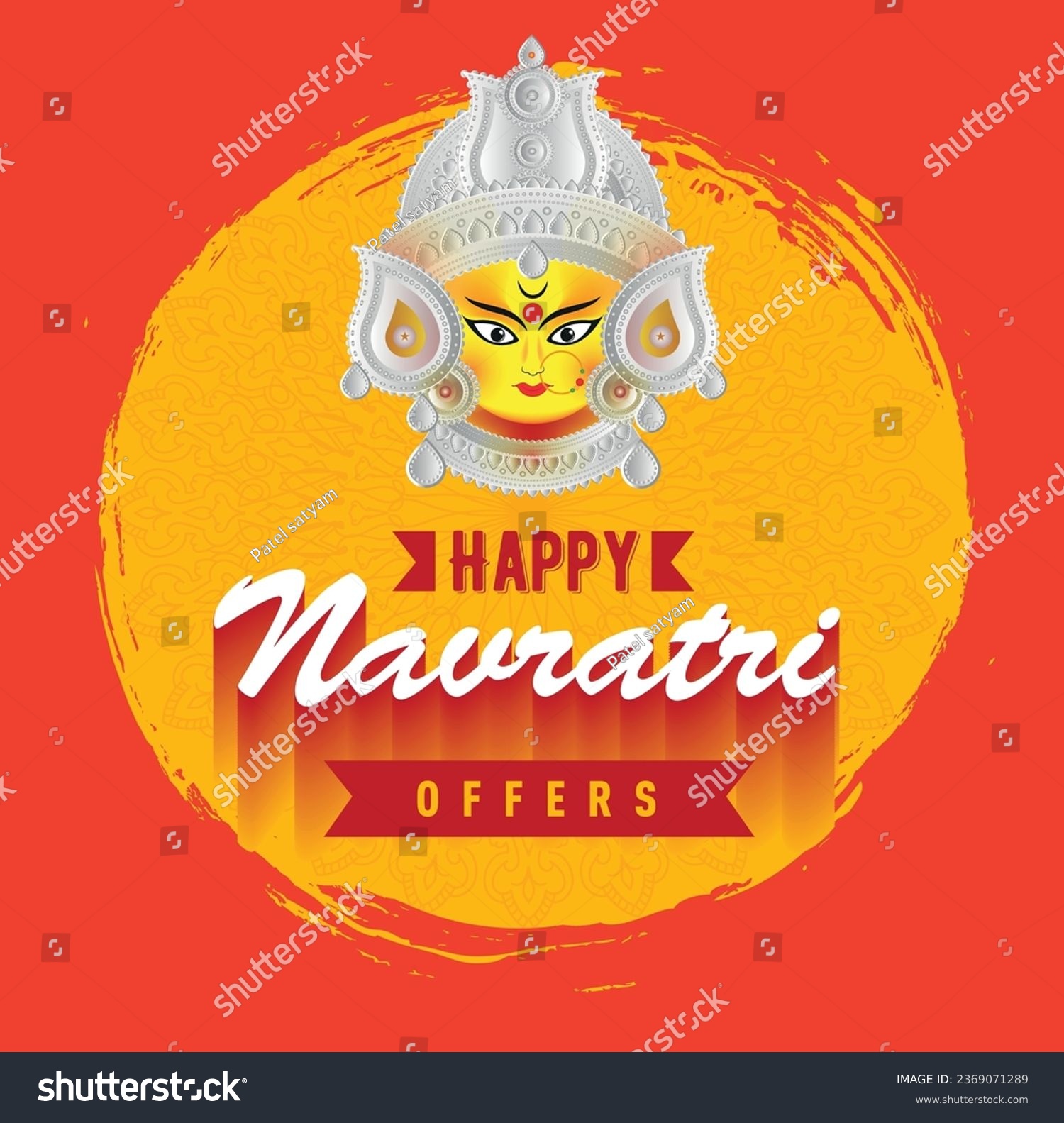 SVG of Sale Banner for Indian Festival of Navratri Celebration, Big Navratri Discount Sale Offer Logo design, Sticker, Concept,  Template, Icon, Poster, Unit, Label, Mnemonic with Durga Maa in india svg
