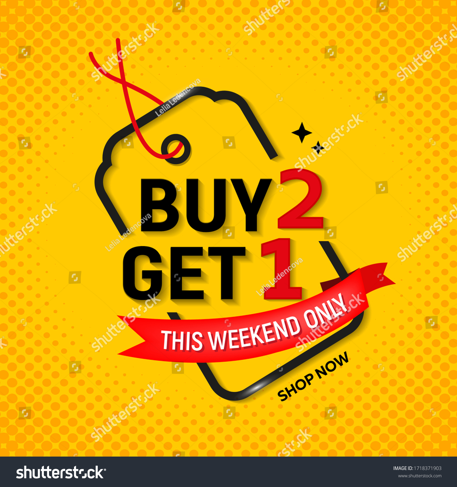 SVG of Sale banners buy 2, get 1 for free. Black label with text. Poster, flyer or sticker on a yellow background.
 svg