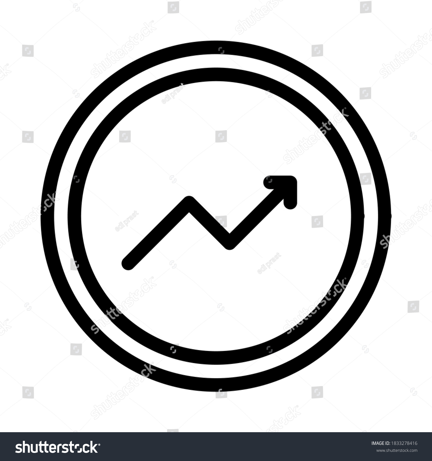 Sales Chart Business Growth Outline Icon Stock Vector (Royalty Free ...