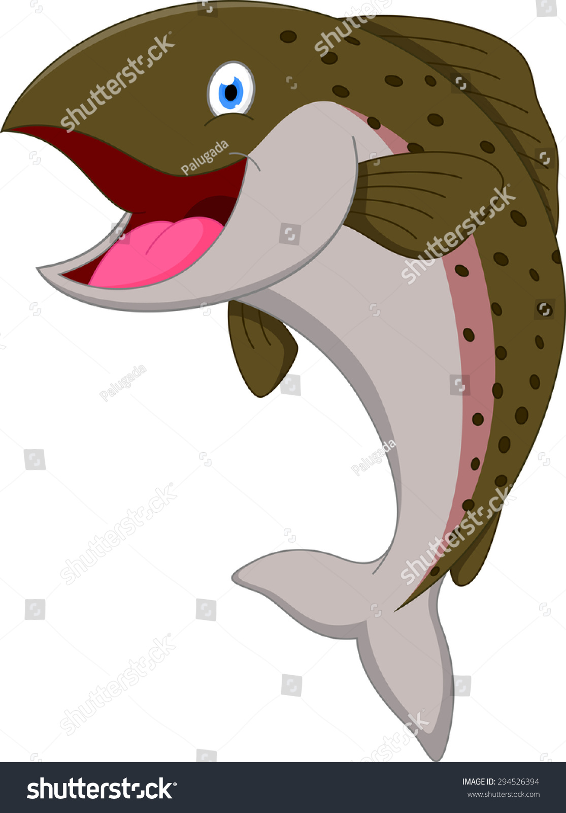 Salmon Fish Cartoon Stock Vector 294526394 - Shutterstock