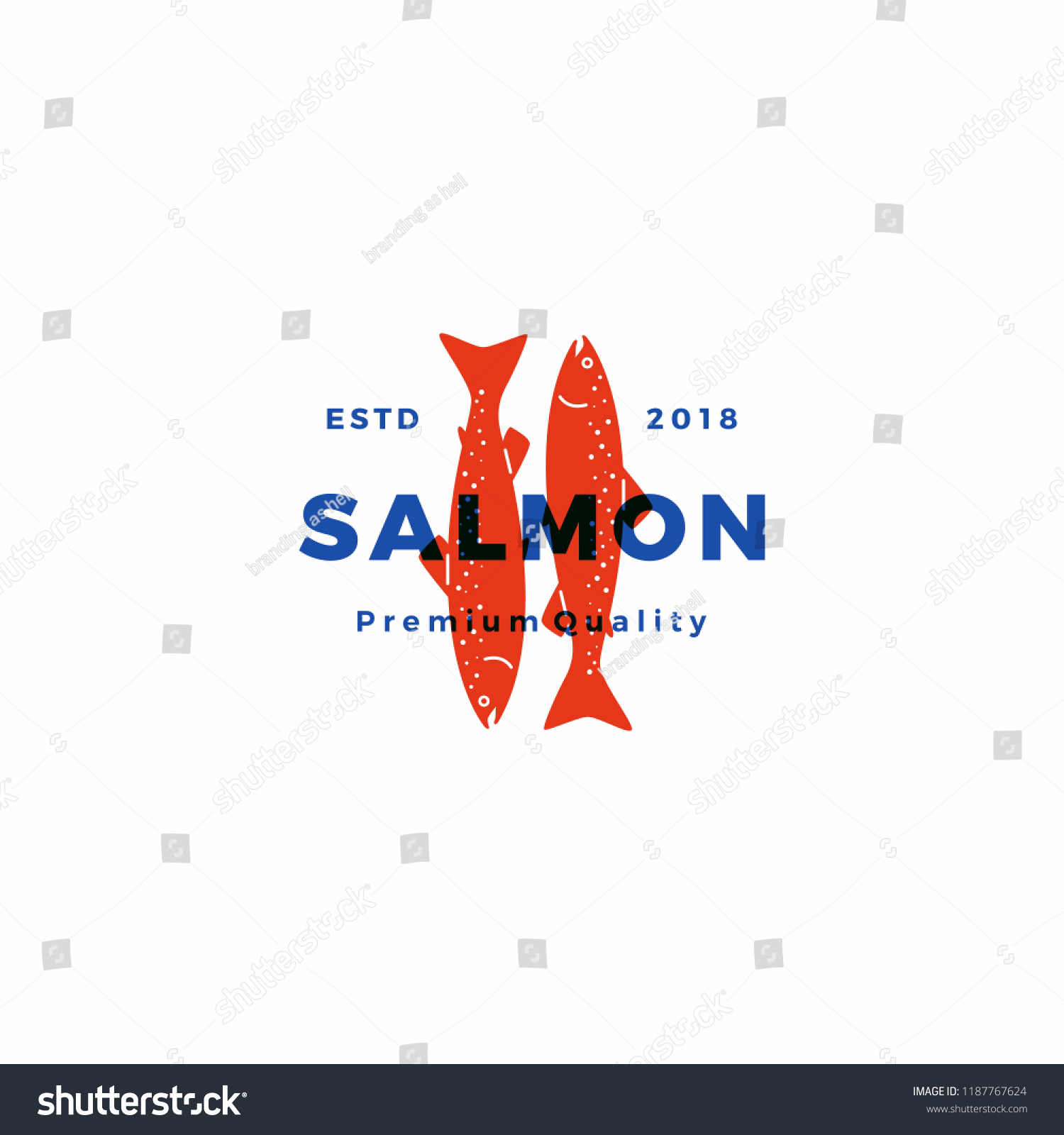 Salmon Fish Logo Seafood Label Badge Stock Vector (Royalty Free ...