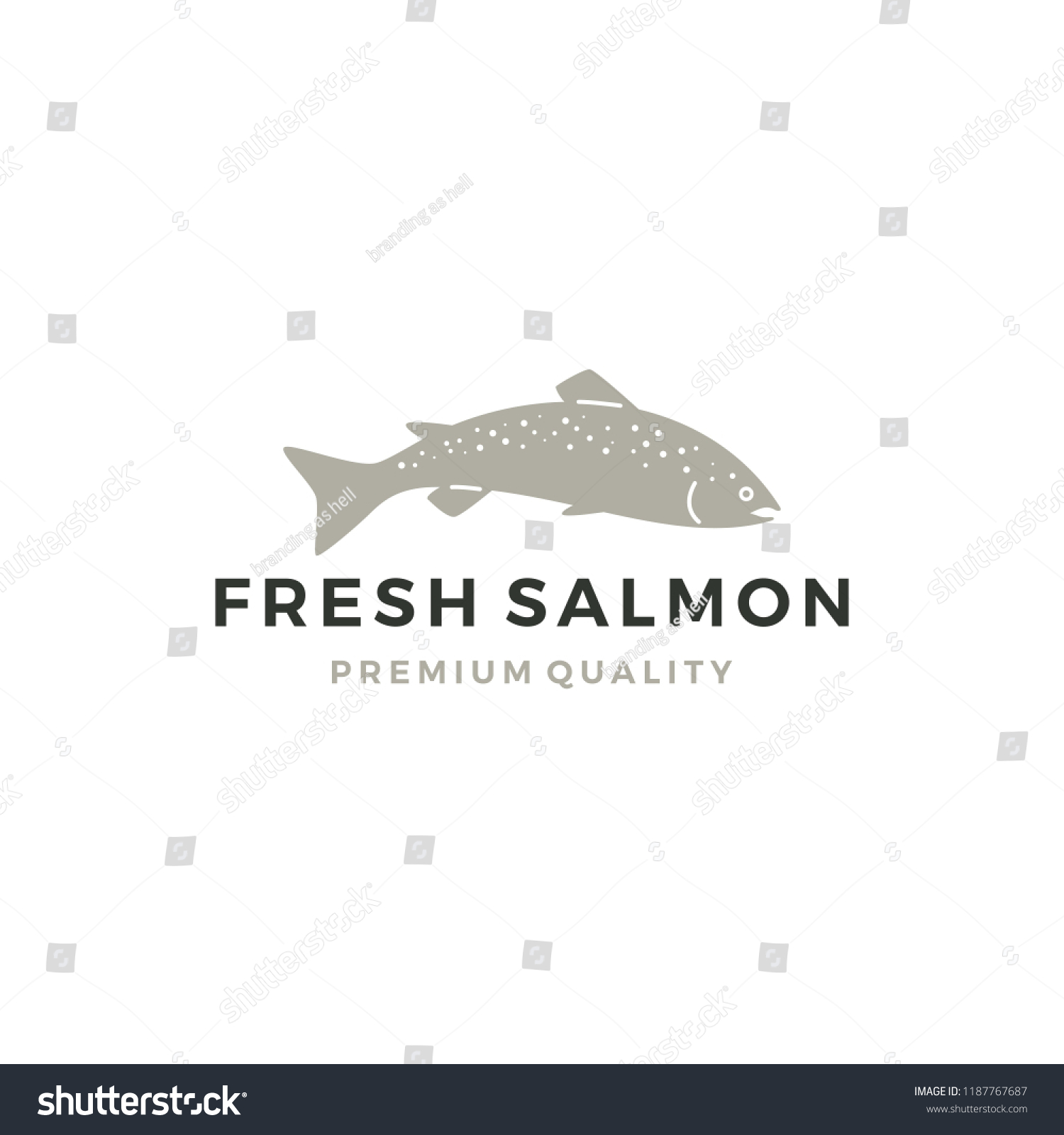 Salmon Fish Logo Seafood Label Badge Stock Vector (Royalty Free ...