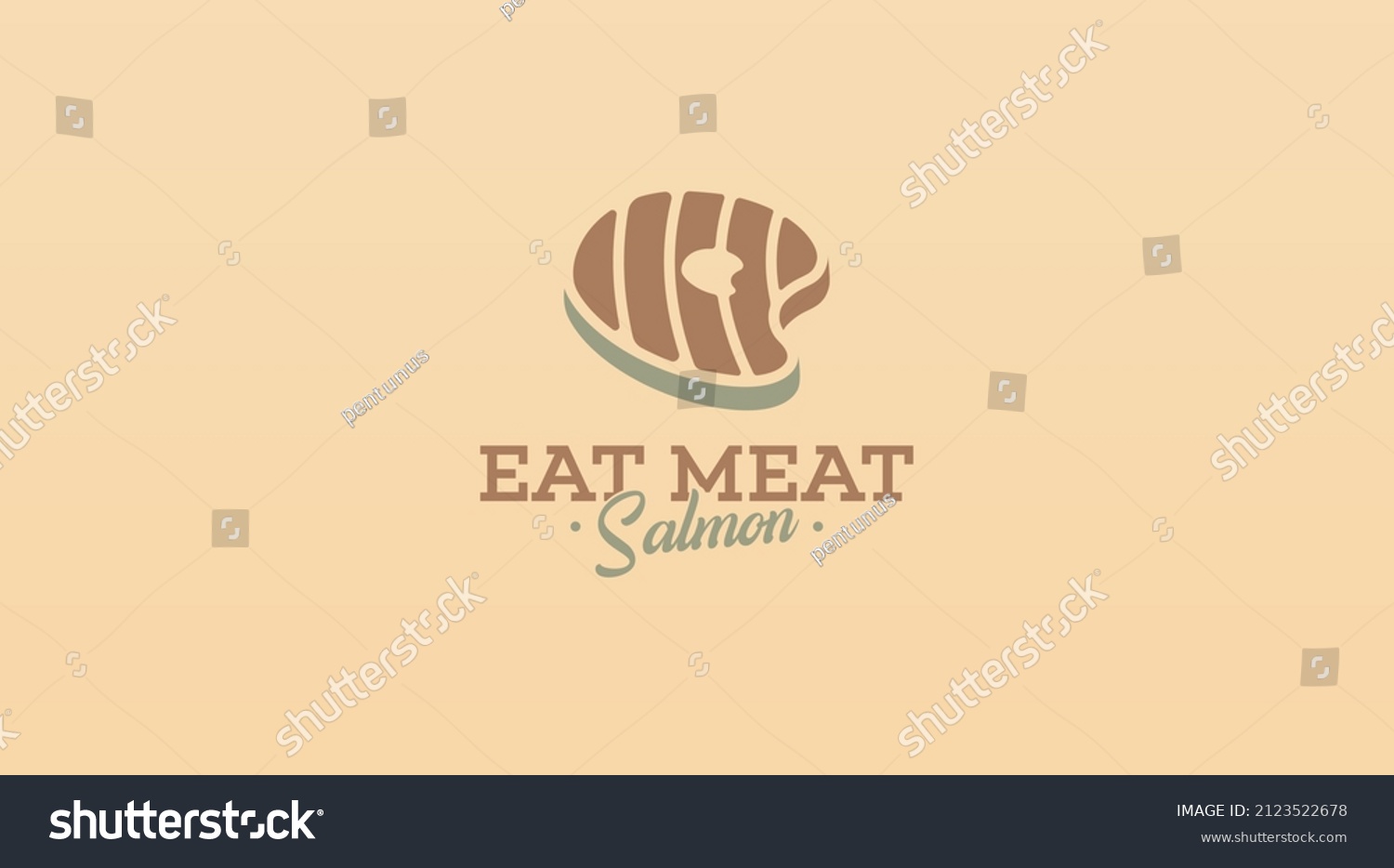 Salmon Fish Meat Logo Design Concept Stock Vector (Royalty Free ...