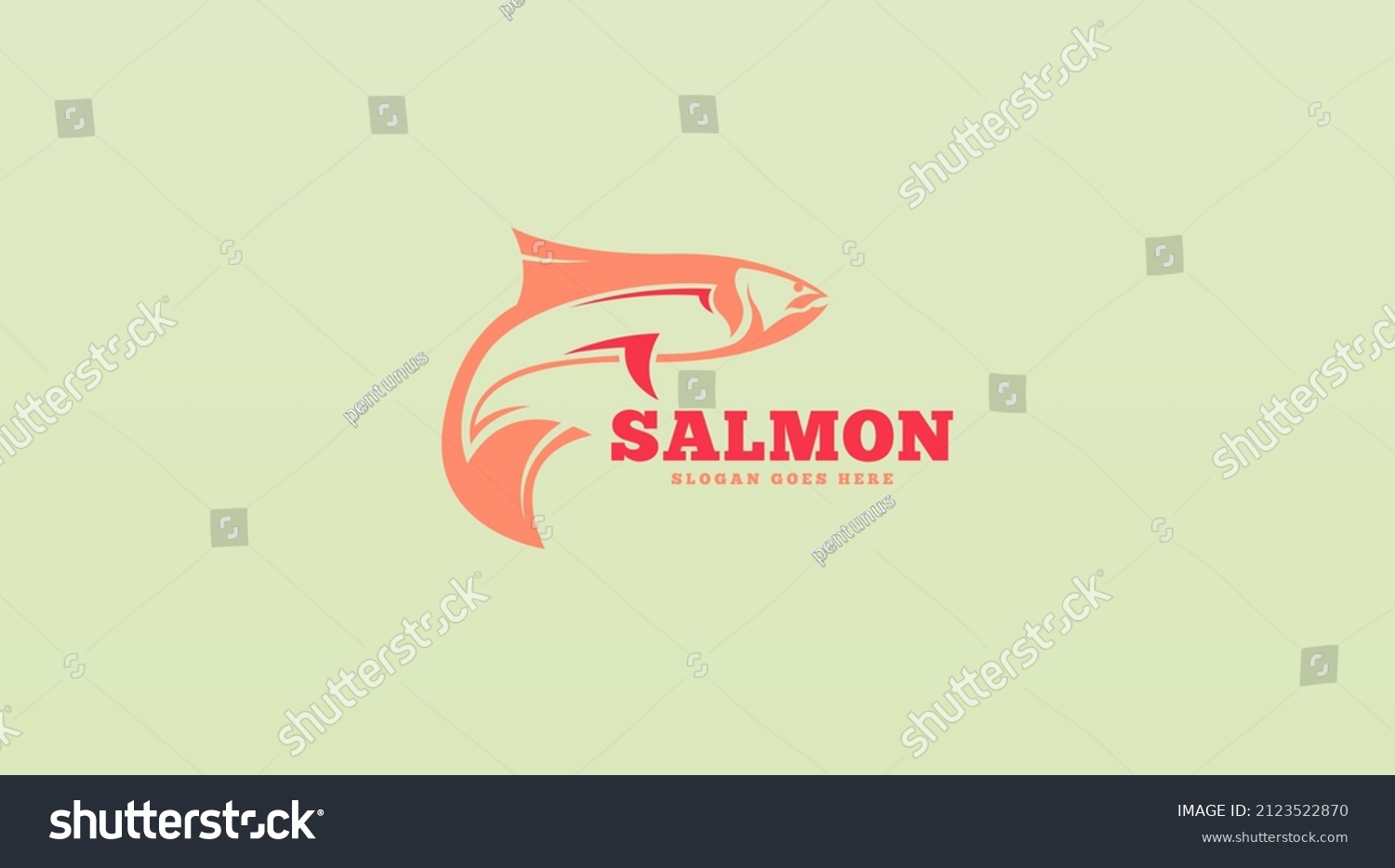 Salmon Fish Meat Logo Design Concept Stock Vector (Royalty Free ...
