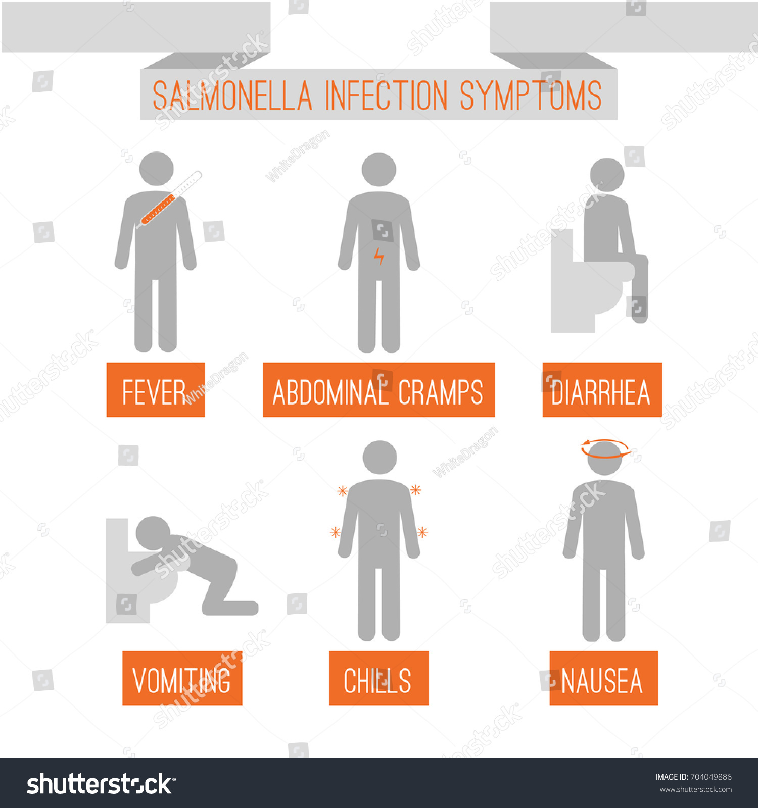 Salmonella Infection Symptoms Stock Vector Illustration Stock Vector ...