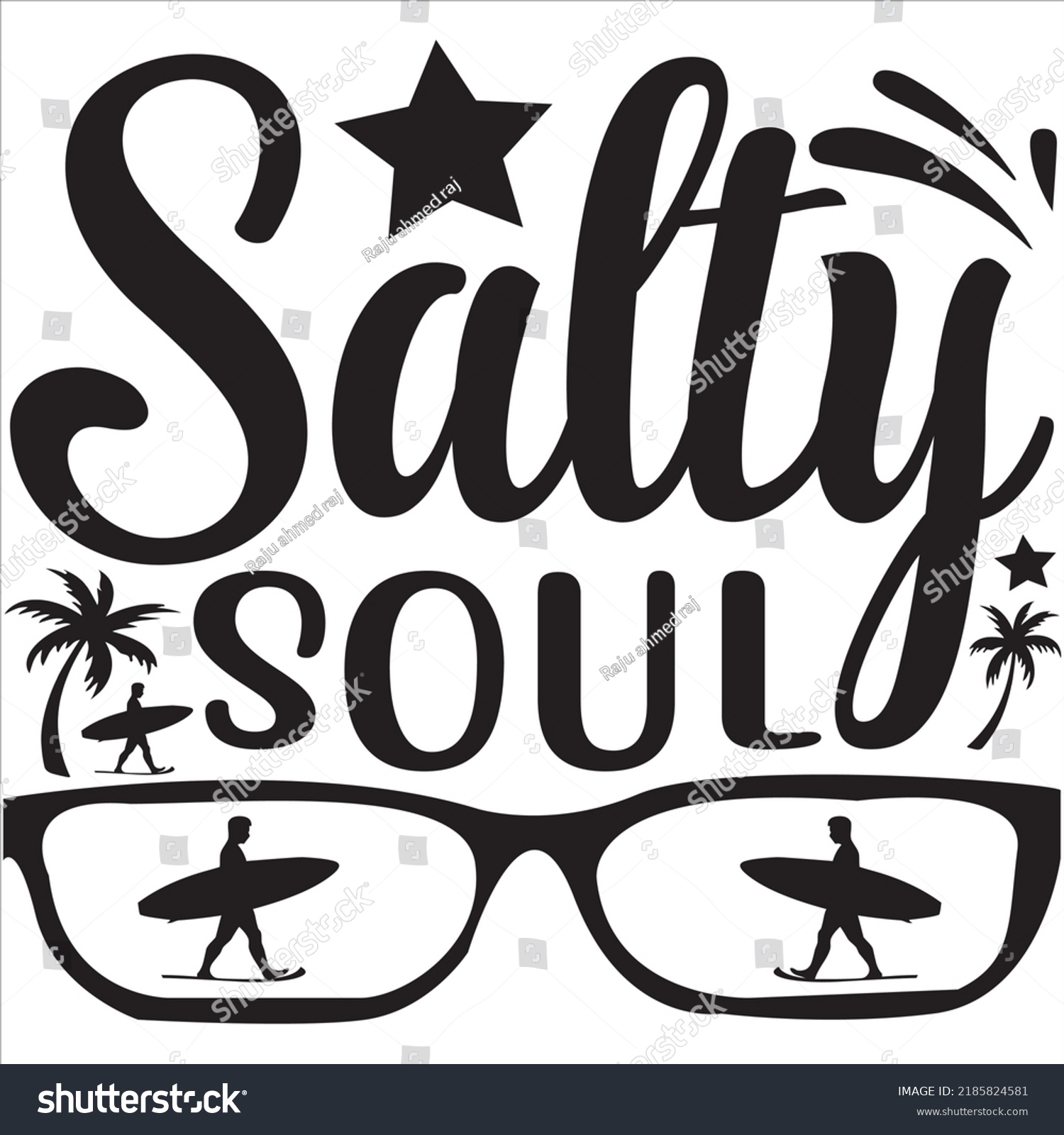 SVG of Salty soul, Svg t-shirt design and vector file. svg