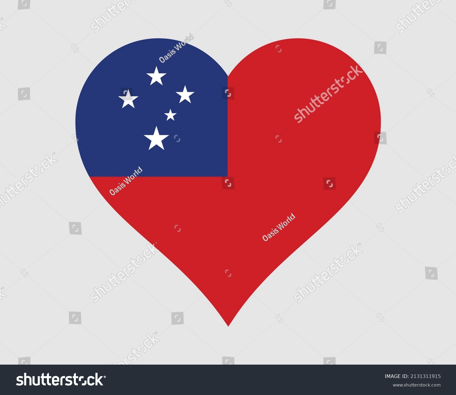 SVG of Samoa Heart Flag. Western Samoan Love Shape Country Nation National Flag. Independent State of Samoa Banner Icon Sign Symbol. EPS Vector Illustration. svg