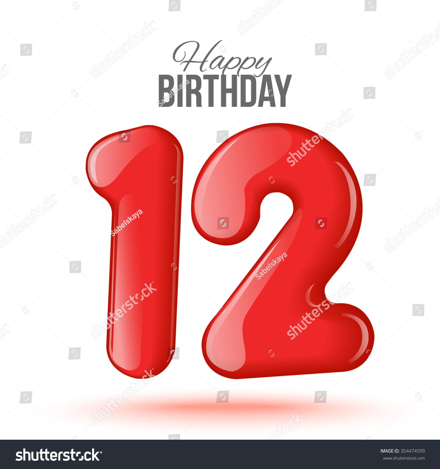 Sample Greeting Card 12 Th Anniversary Stock Vector (Royalty Free ...