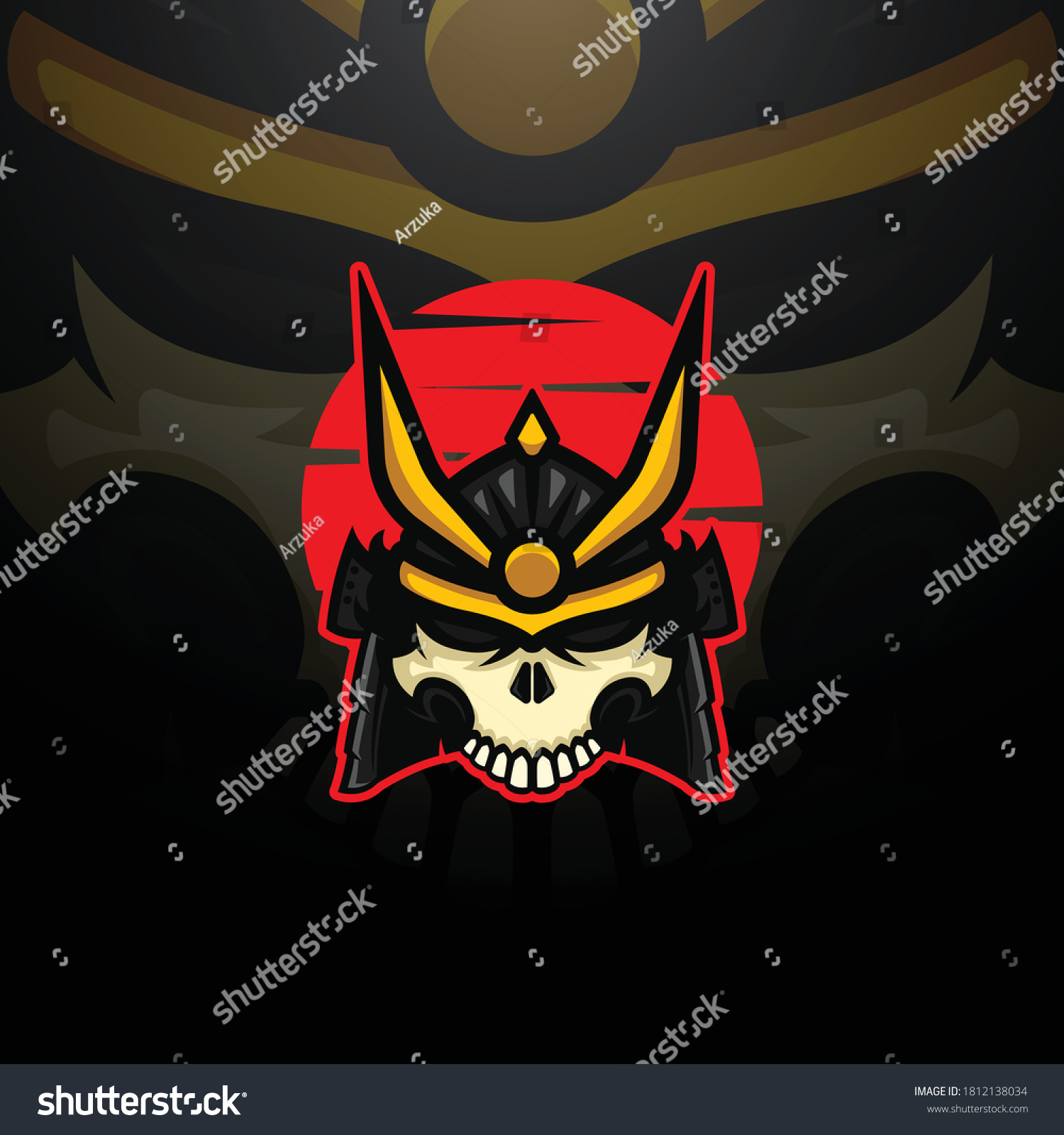 Samurai Skull Helmet Esports Logo Gaming Stock Vector (Royalty Free ...