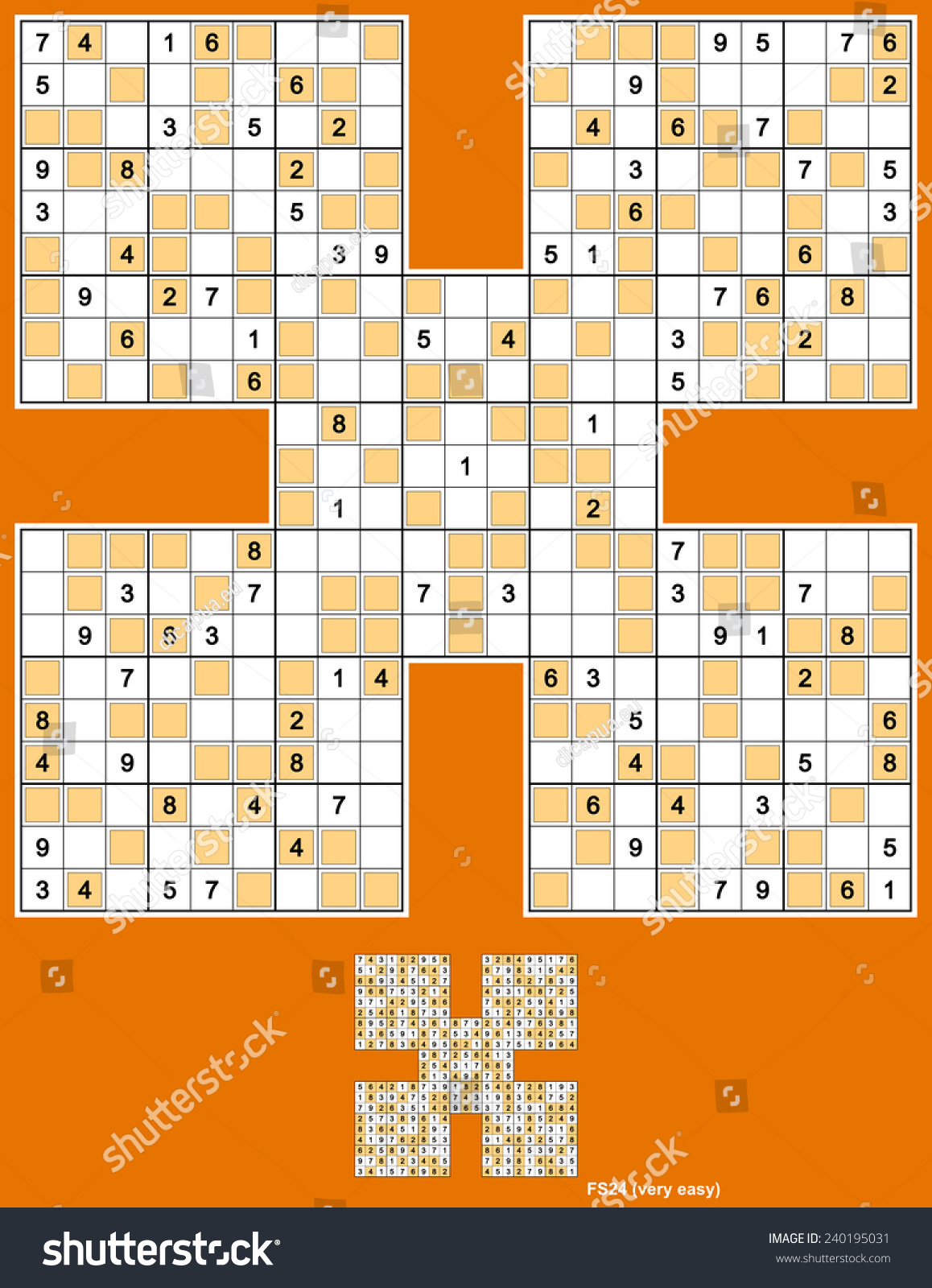 samurai sudoku evenodd variant five overlapping stock vector royalty free 240195031 shutterstock