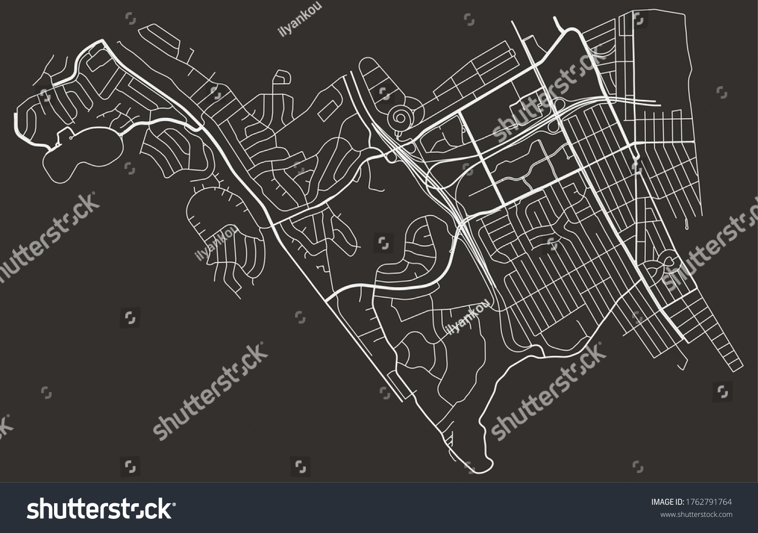 San Bruno California United City Map Stock Vector Royalty Free   Stock Vector San Bruno California United States Urban City Map Transport Road Network With Downtown Urban 1762791764 