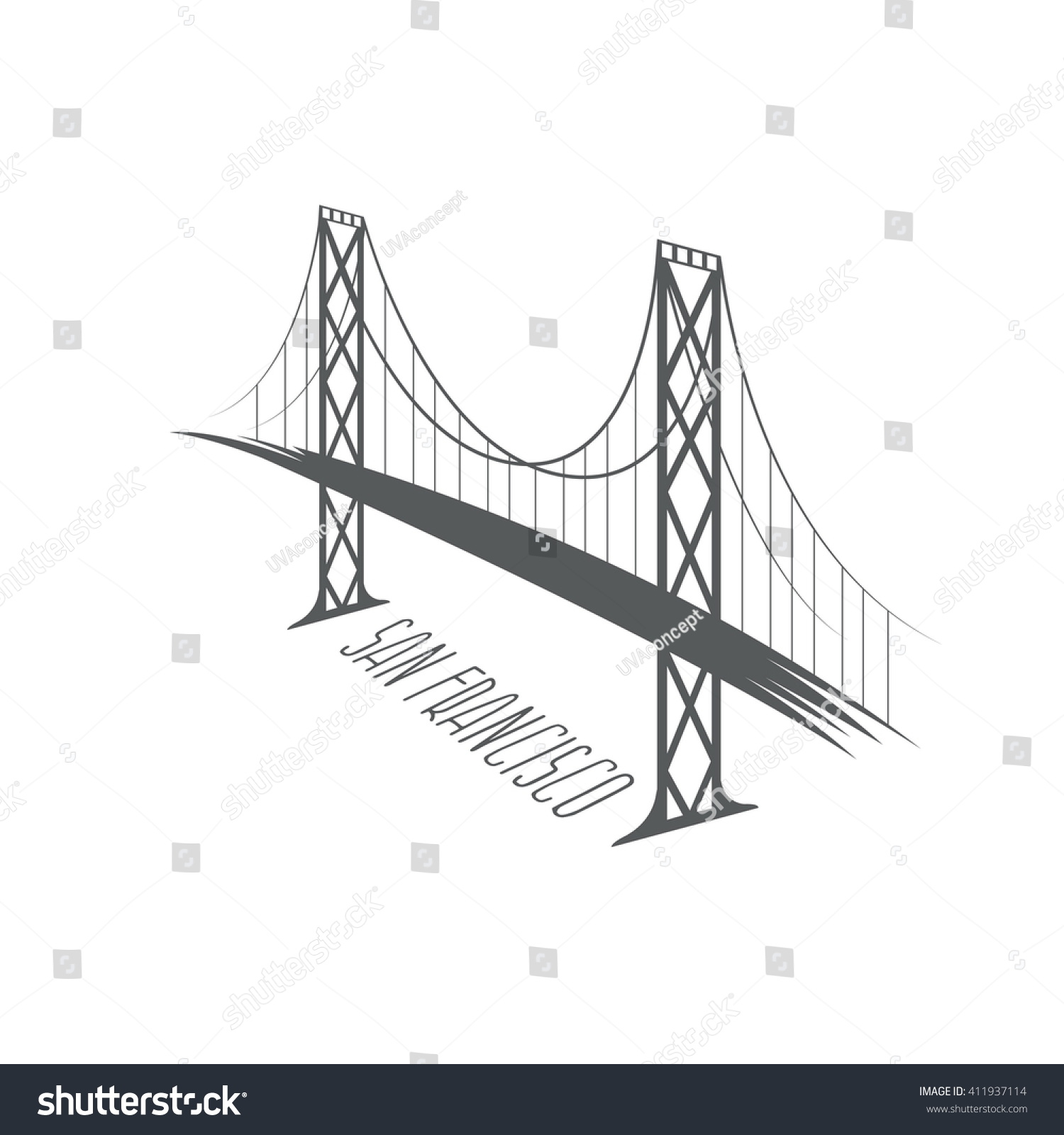 San Francisco Oakland Bay Bridge Vector Stock Vector (Royalty Free ...