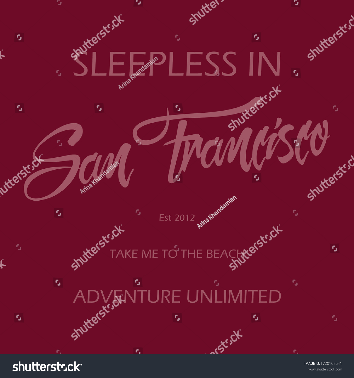 San Francisco Typography Text Slogan Vector Stock Vector (Royalty Free