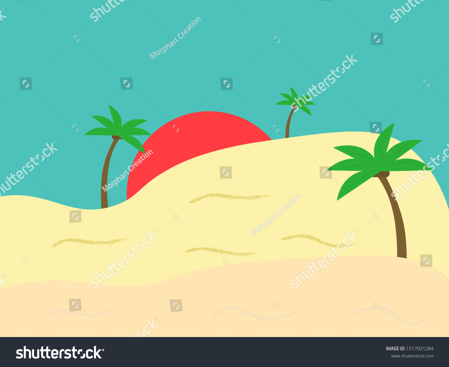 Sand Palms Illustration Vector On White Stock Vector Royalty Free 1517031284 Shutterstock 4011