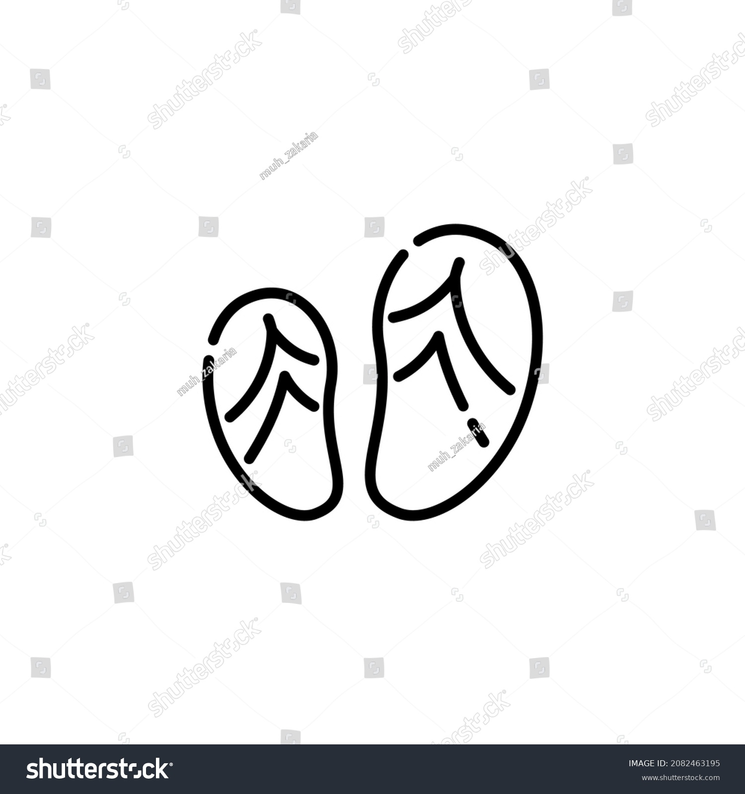 Sandal Icon Designed Outline Style Fashion Stock Vector (Royalty Free ...