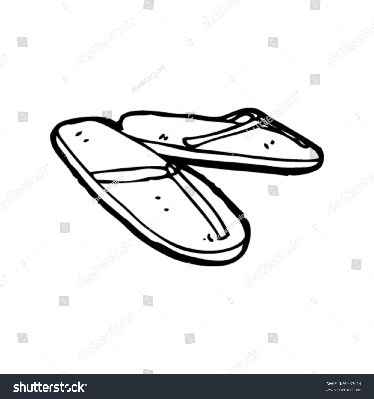 Sandals Cartoon Stock Vector Illustration 59333014 : Shutterstock