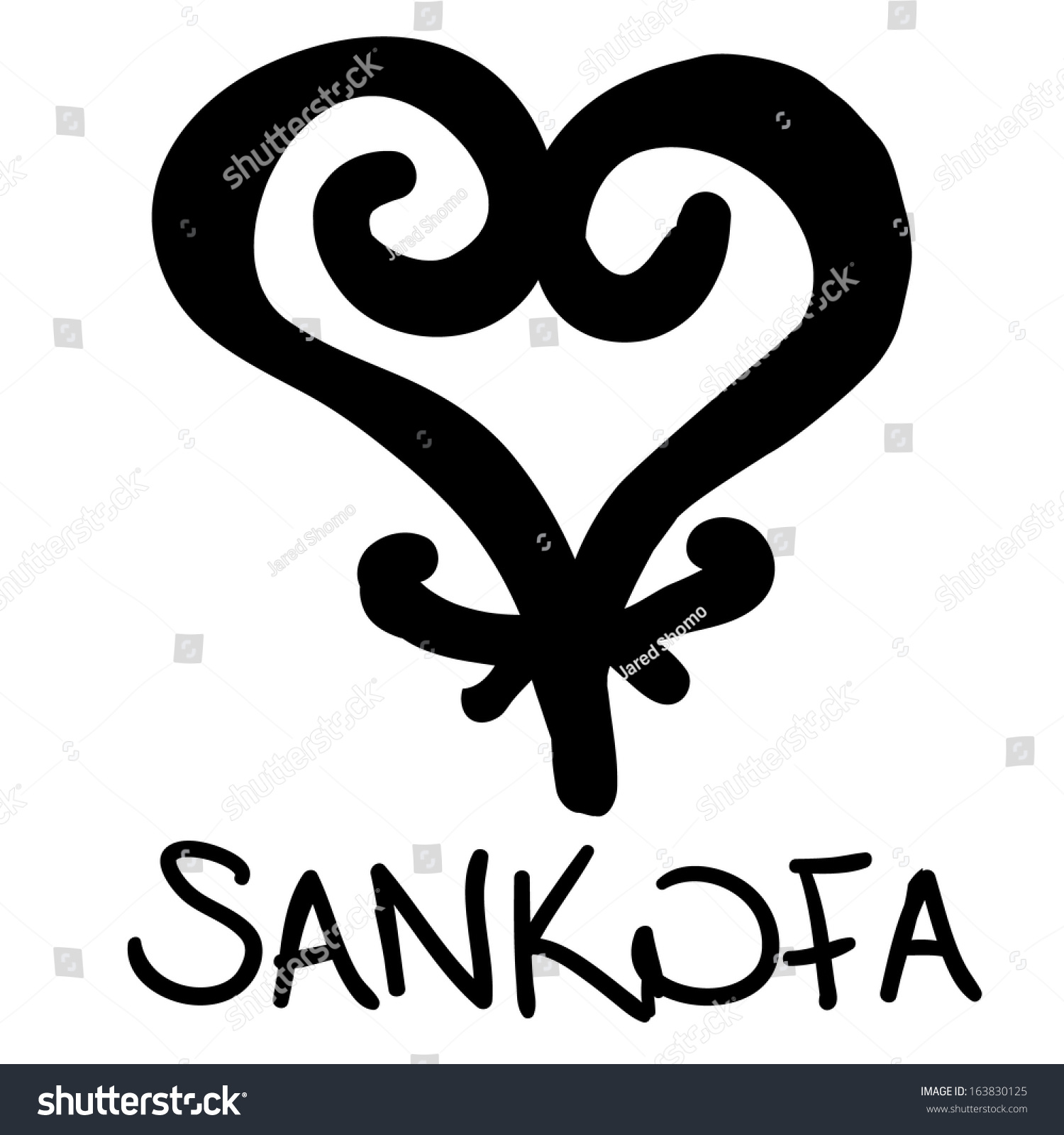Sankofa African Adinkra Symbol Vetor Stock Livre De Direitos 163830125 