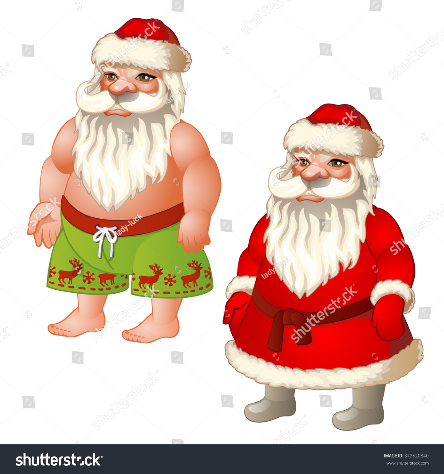 Santa And Naked Santa Claus Vector Shutterstock