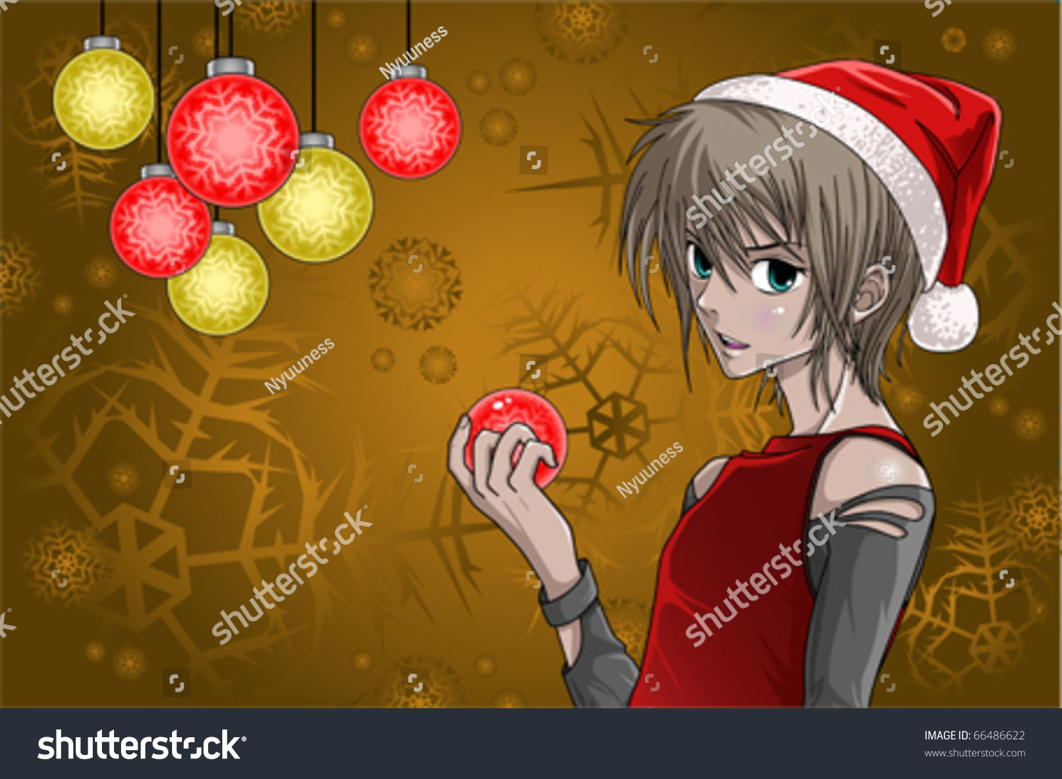 Download Santa Boy Nice Christmas Background Anime Stock Vector Royalty Free 66486622 PSD Mockup Templates