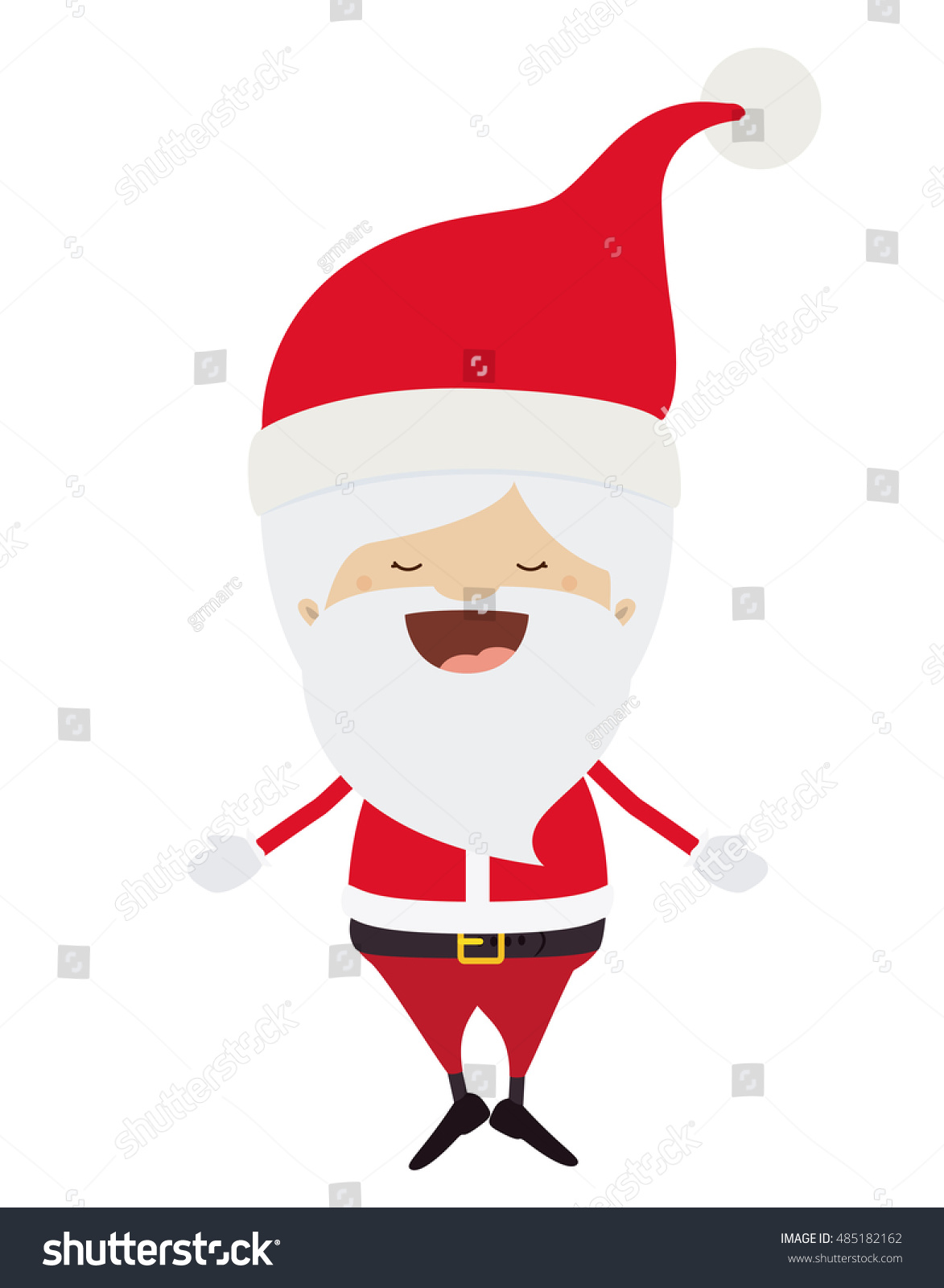 Santa Cartoon Icon. Merry Christmas Season Decoration Figure Theme