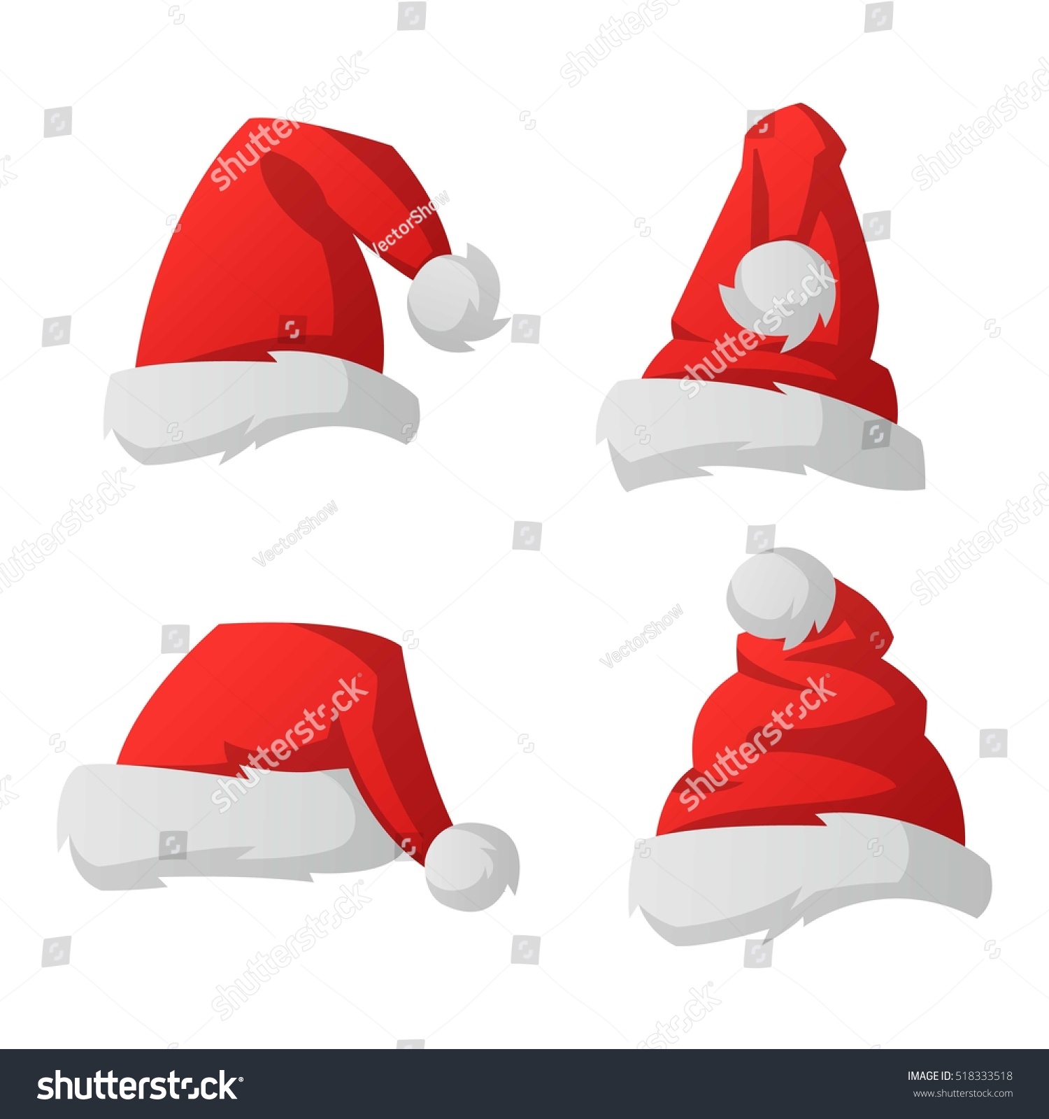 Santa Christmas Hat Vector Illustration. - 518333518 : Shutterstock