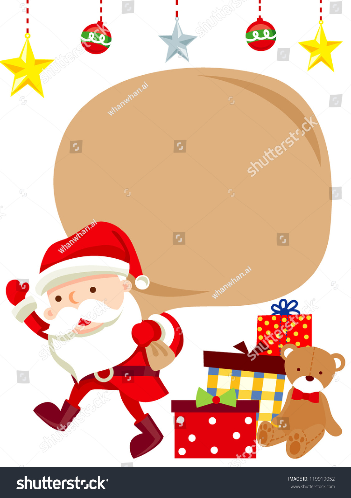 Download Santa Claus Gift Boxvector Christmas Illustration Stock Vector Royalty Free 119919052 PSD Mockup Templates