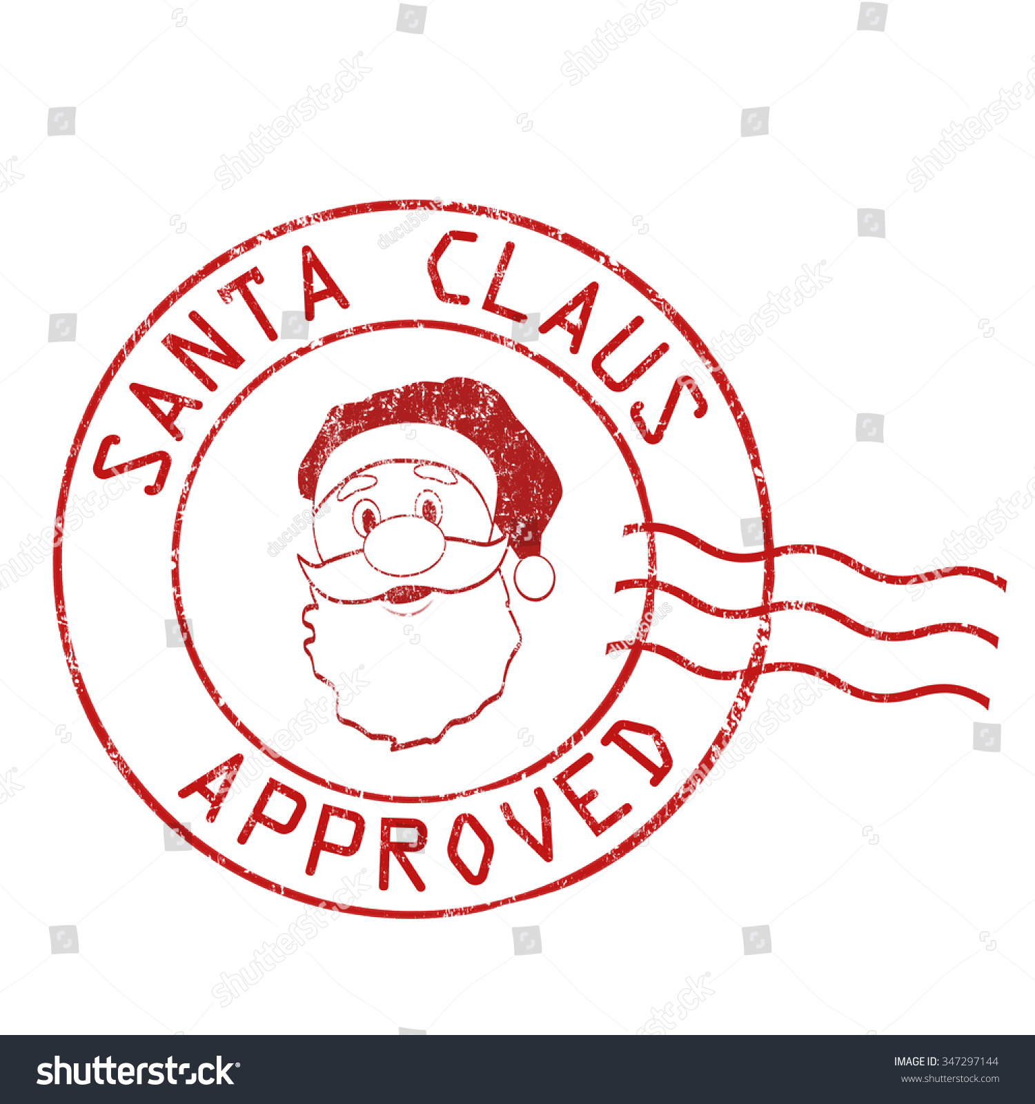 Santa Claus Approved Grunge Rubber Stamp On White Background, Vector ...