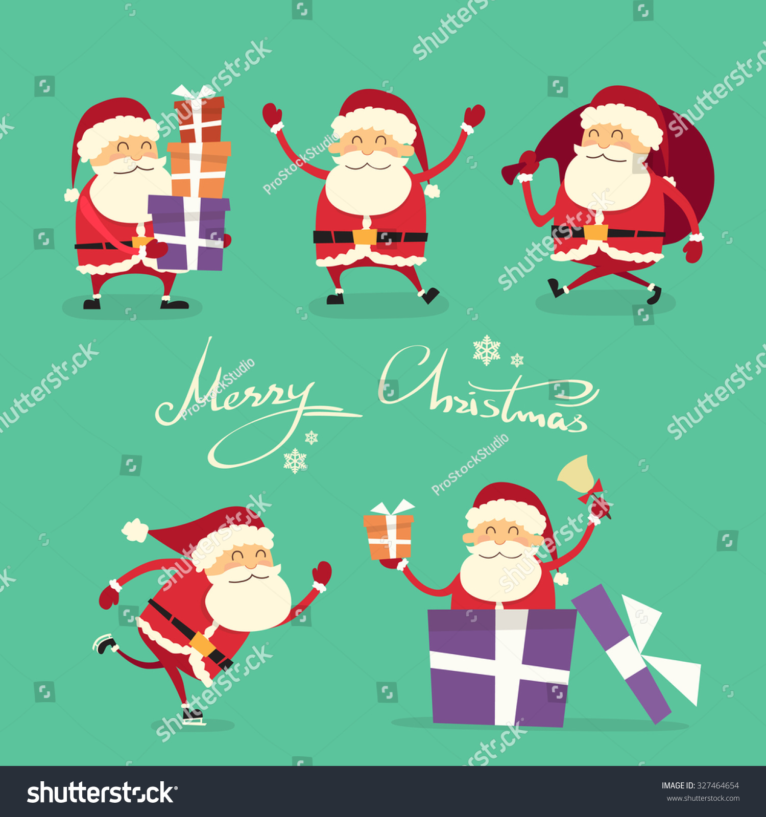 Santa Claus Cartoon Character Set T Stock Vector Royalty Free 327464654 Shutterstock 6077