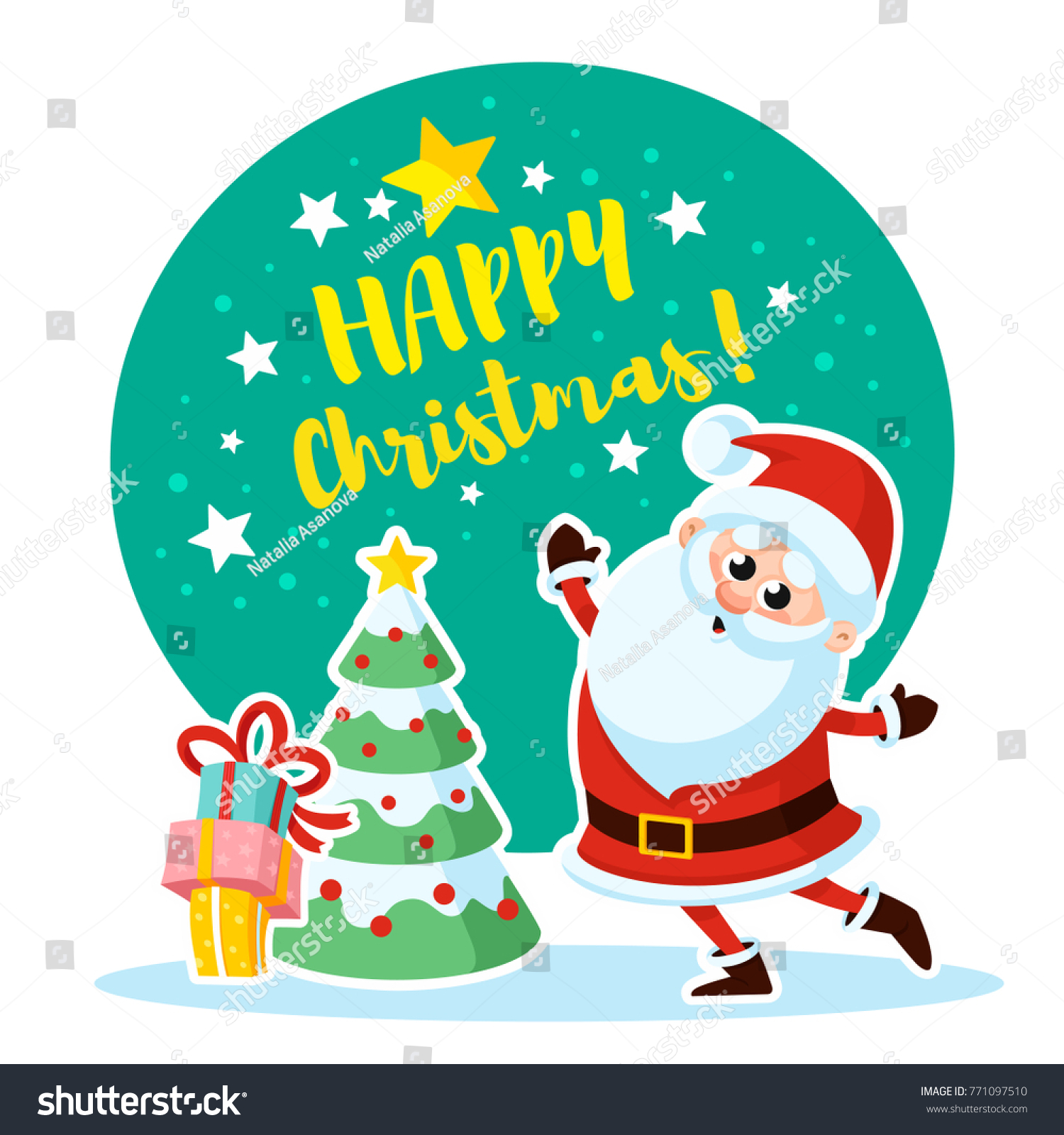 Santa Claus ts Christmas tree christmas christmas new year happy merry