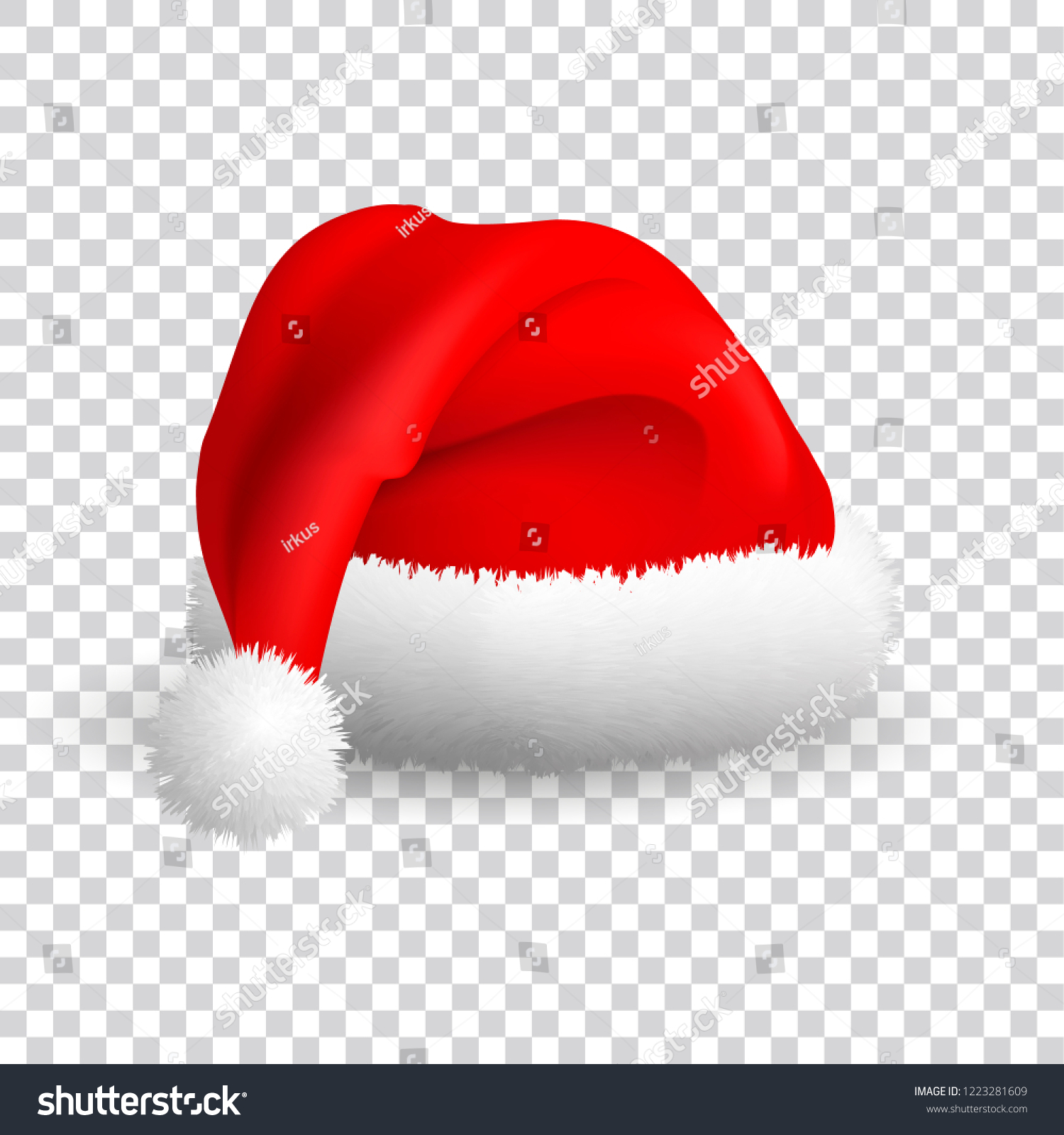 Weihnachtsmutze Einzeln Auf Transparentem Hintergrund Vektorrealistische Stock Vektorgrafik Lizenzfrei