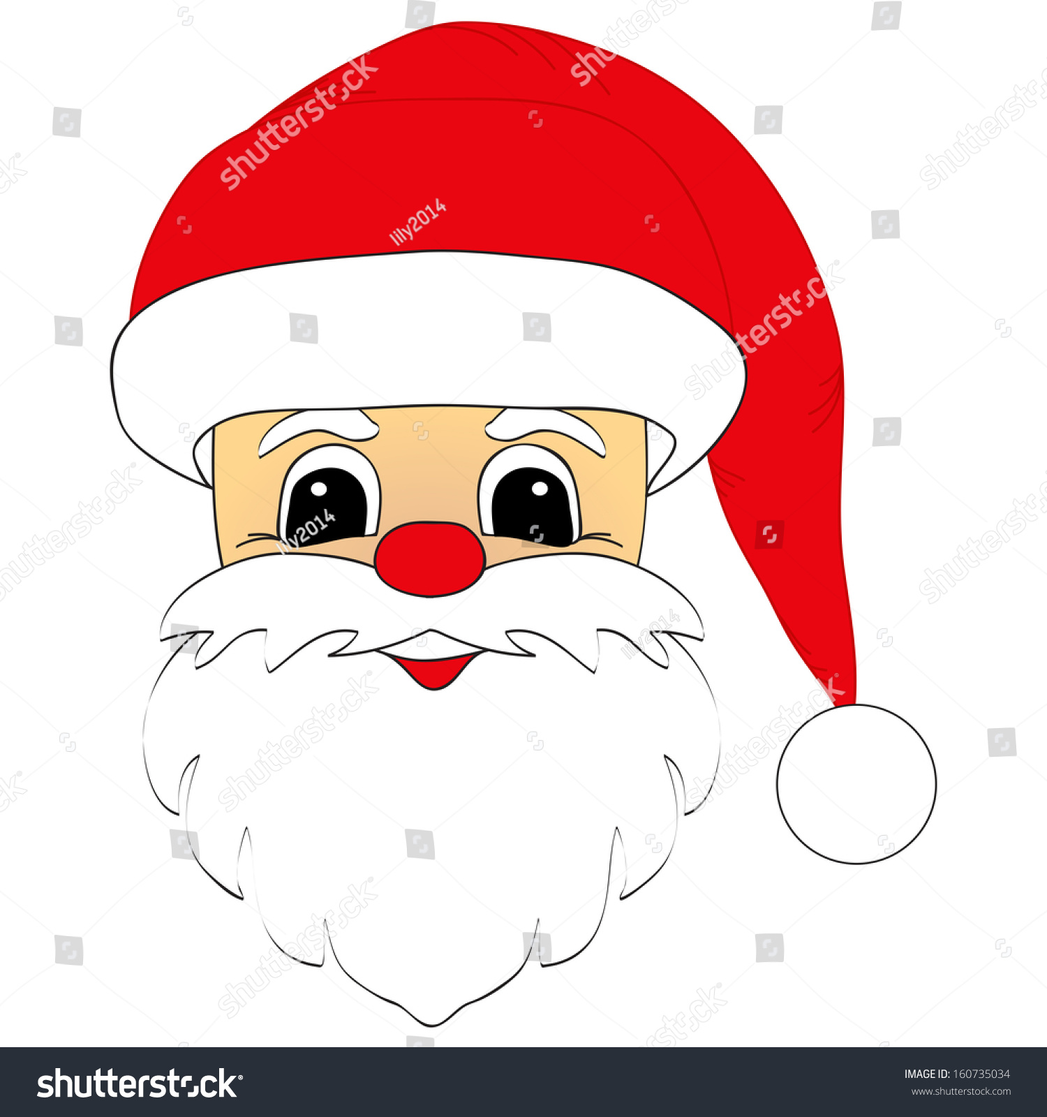 Santa Claus Head Isolated Vector Stock Vector 160735034 - Shutterstock