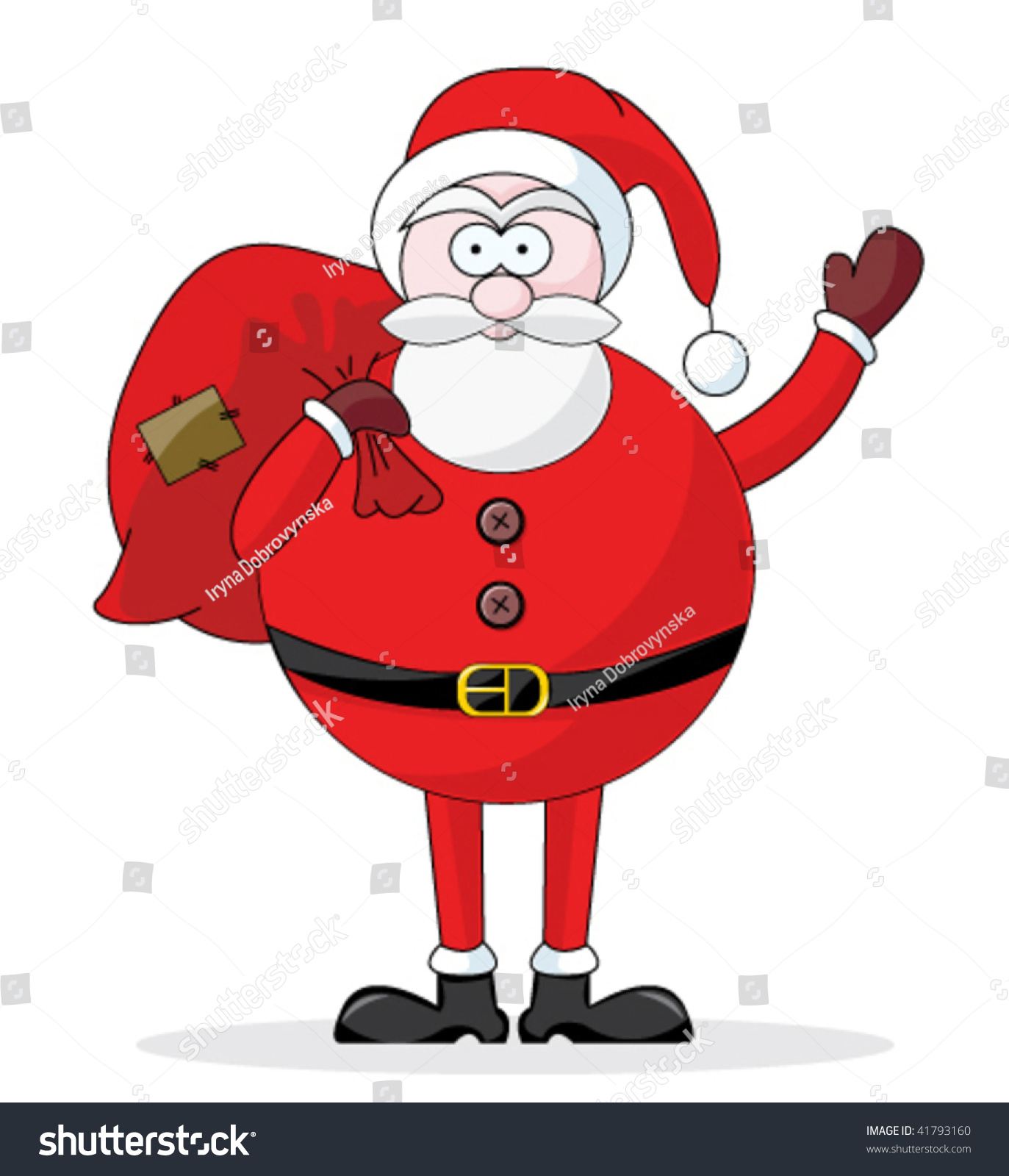 Santa Claus Holding A Bag With Gifts. Stock Vector Illustration ...