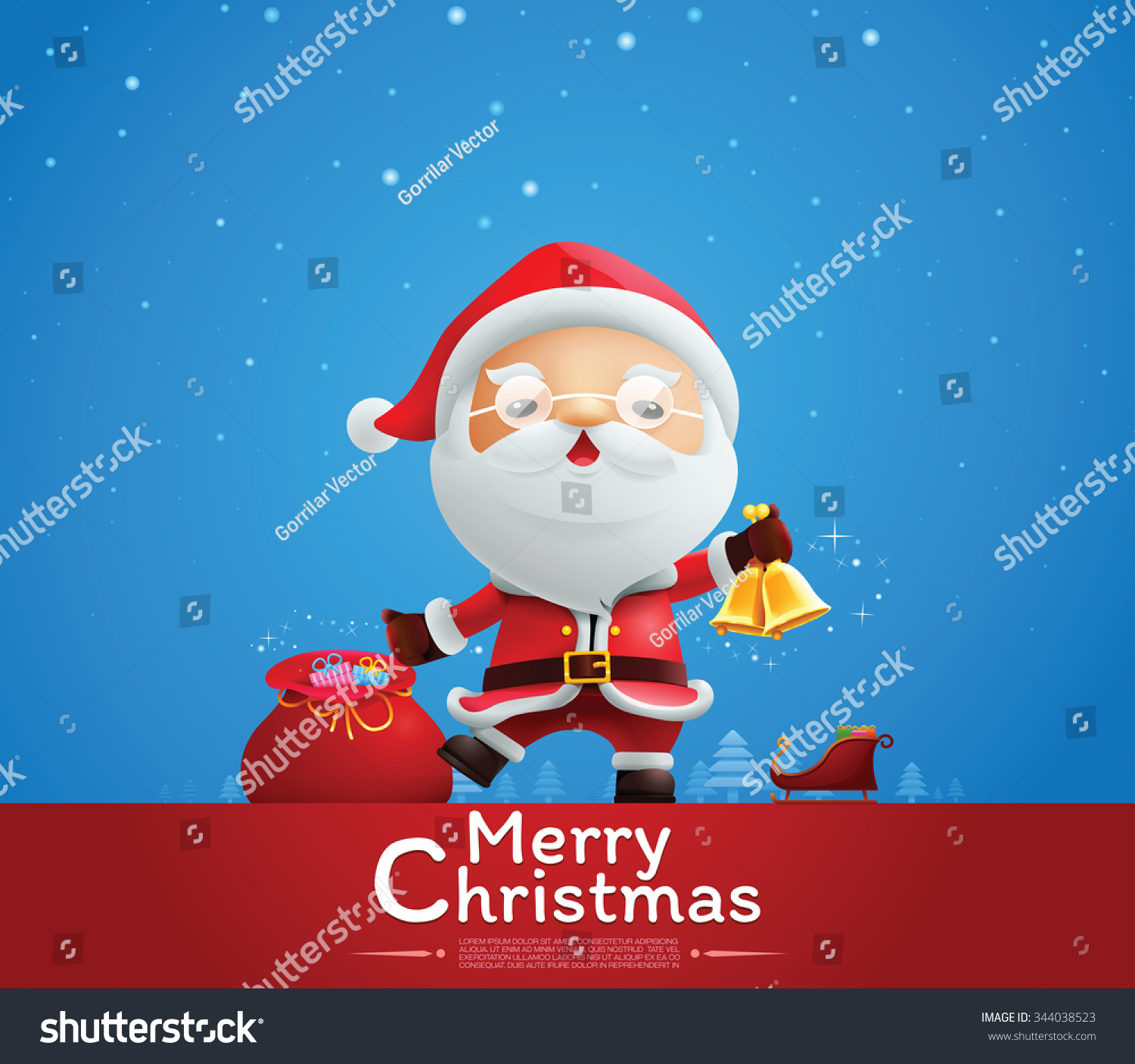 Santa Claus Merry Christmas Stock Vector Illustration 344038523 : Shutterstock