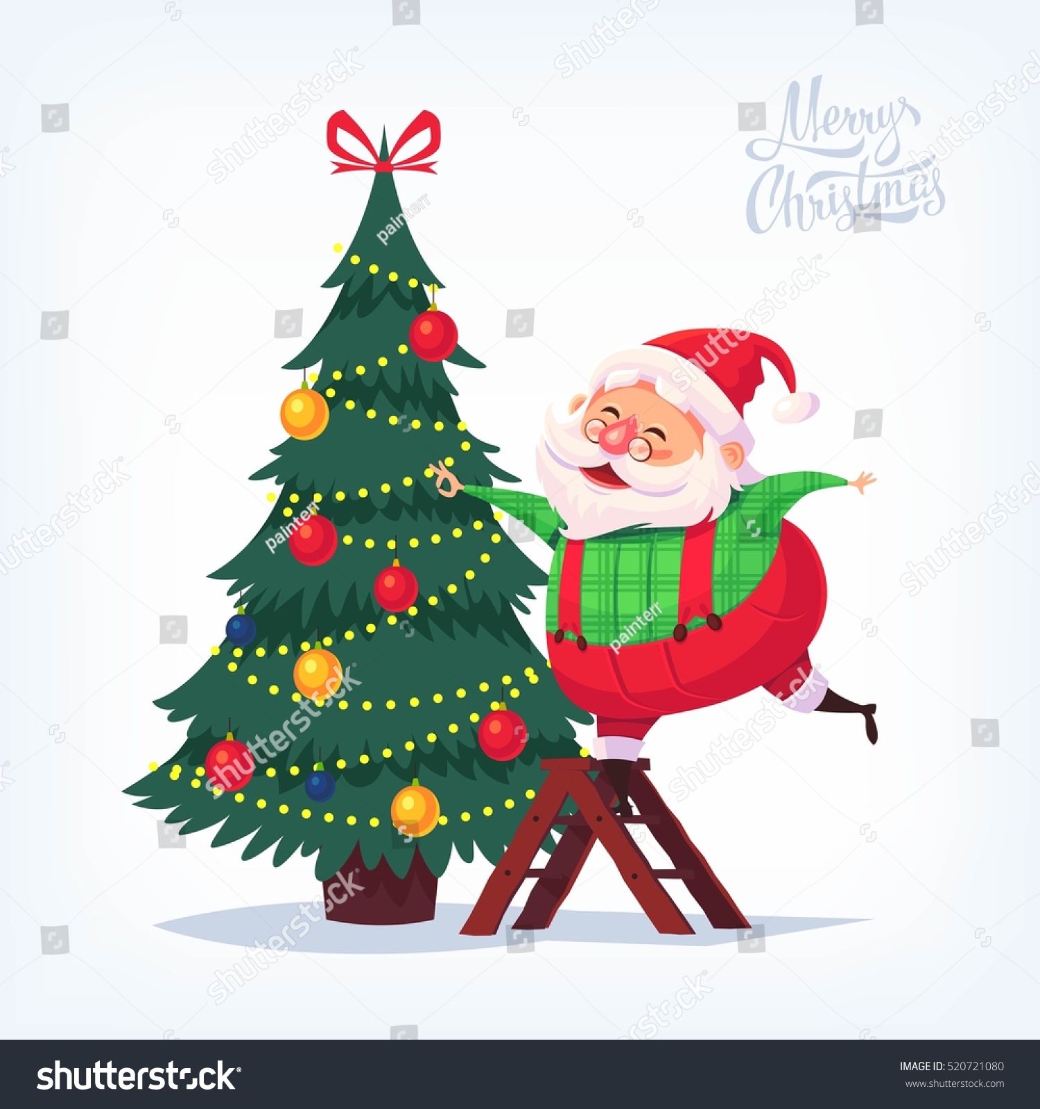 Santa Claus Merry Christmas Vector Cartoon Stock Vector Royalty Free