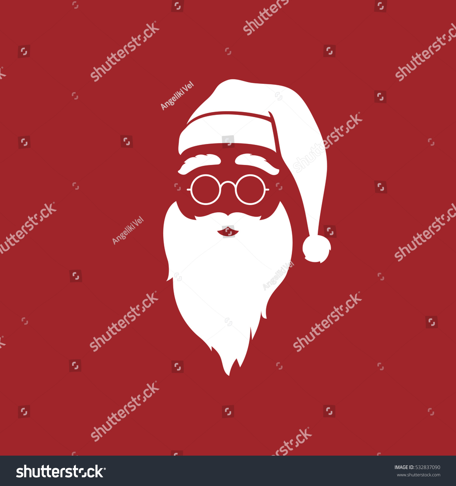 Santa Claus Modern Icon Hat Beard Stock Vector (Royalty Free) 532837090 ...