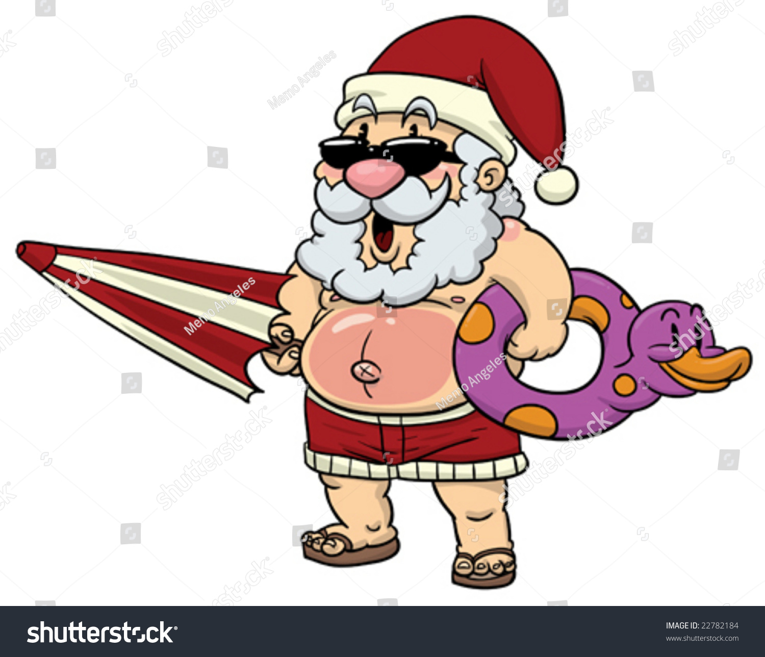 Santa Claus On Vacations Stock Vector Illustration 22782184 : Shutterstock