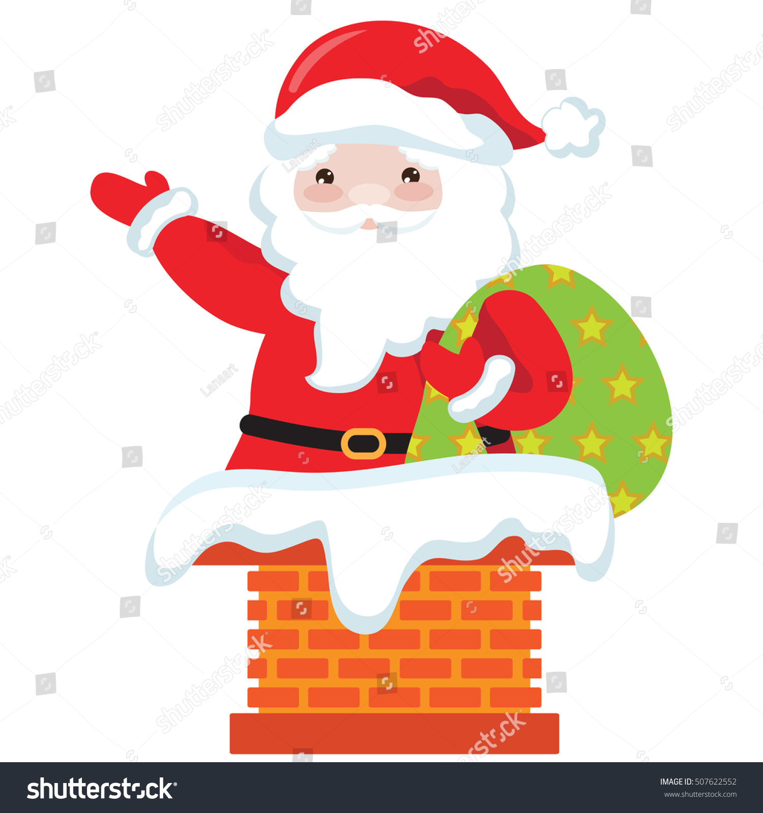 Santa Claus Vector Cartoon Illustration - 507622552 : Shutterstock