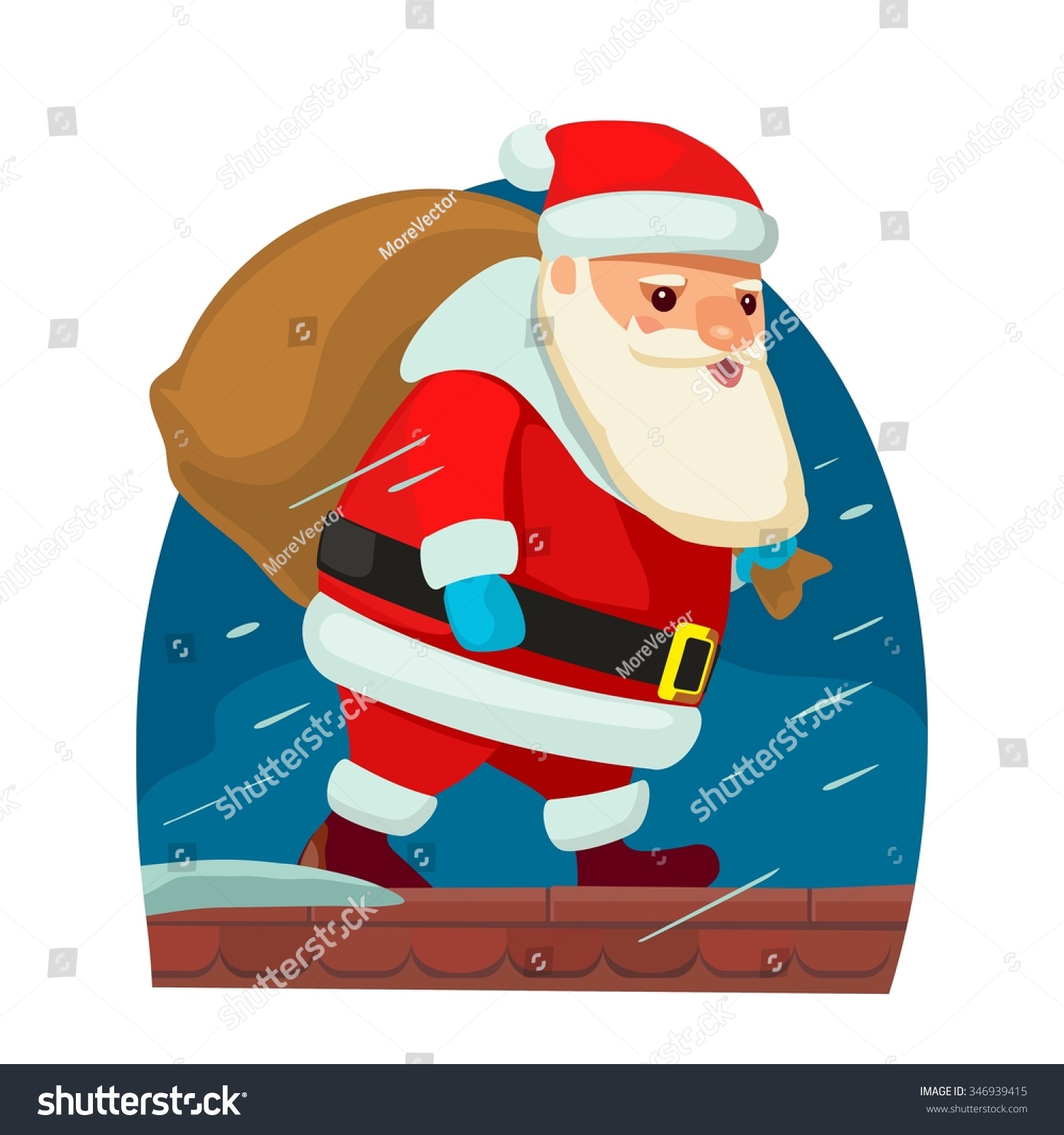 Santa Claus Bag Flat Vector Illustration Stock Vector 346939415 Shutterstock 3743