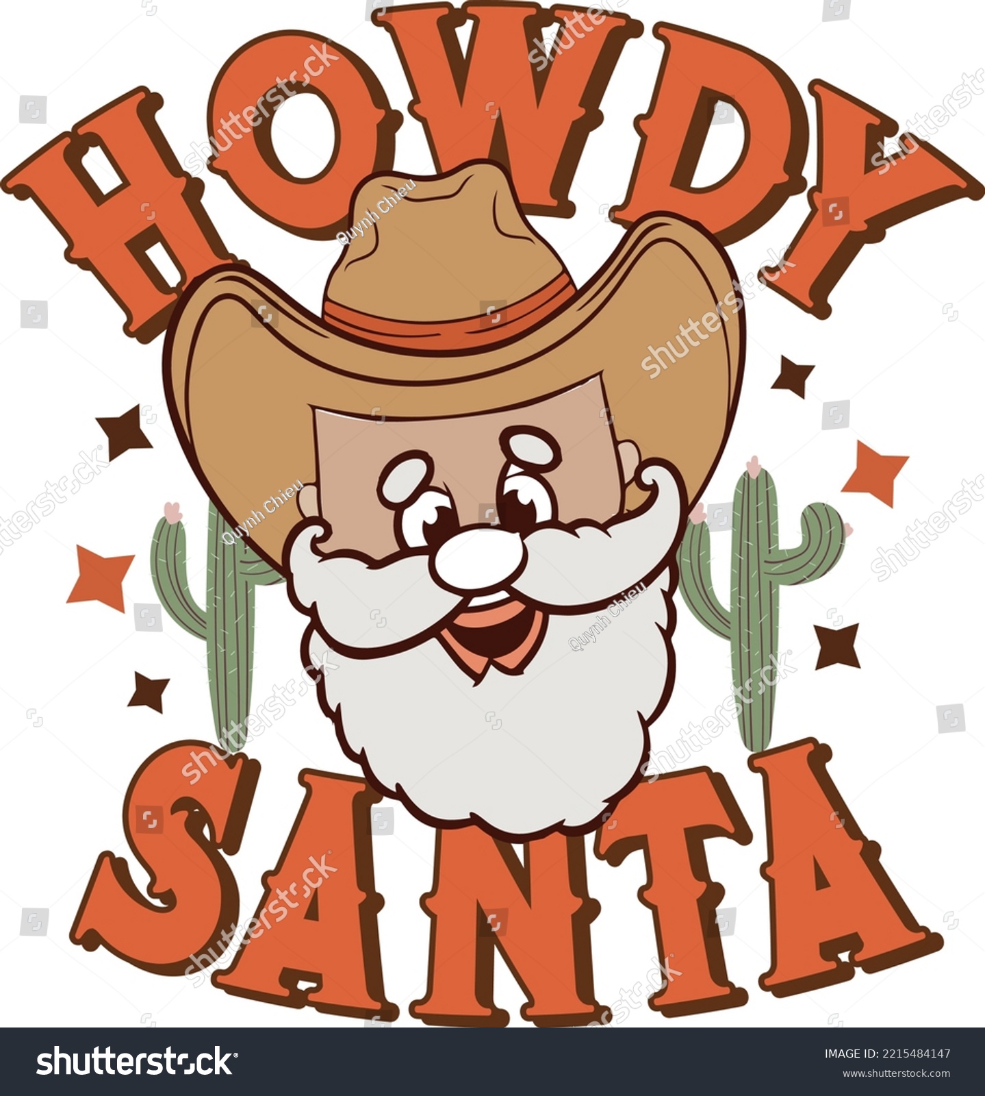 SVG of Santa Claus With Cowboy Western Hat, Howdy Santa Svg, Christmas Vector svg