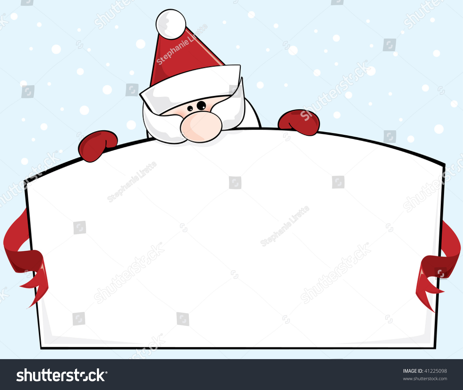 Santa Holding Sign Stock Vector Illustration 41225098 : Shutterstock