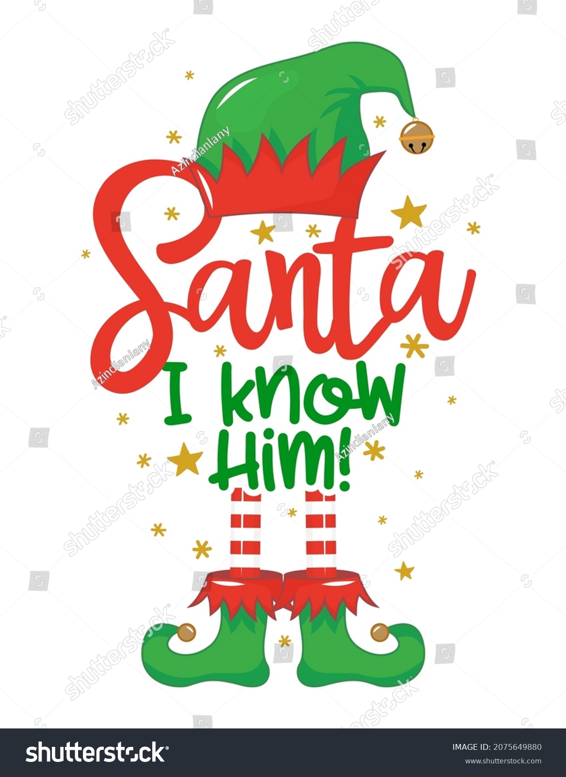 SVG of Santa! I know him! - Funny phrase for Christmas. Hand drawn lettering for Xmas greeting cards, invitations. Good for t-shirt, mug, gift, printing press, holiday quotes.  svg