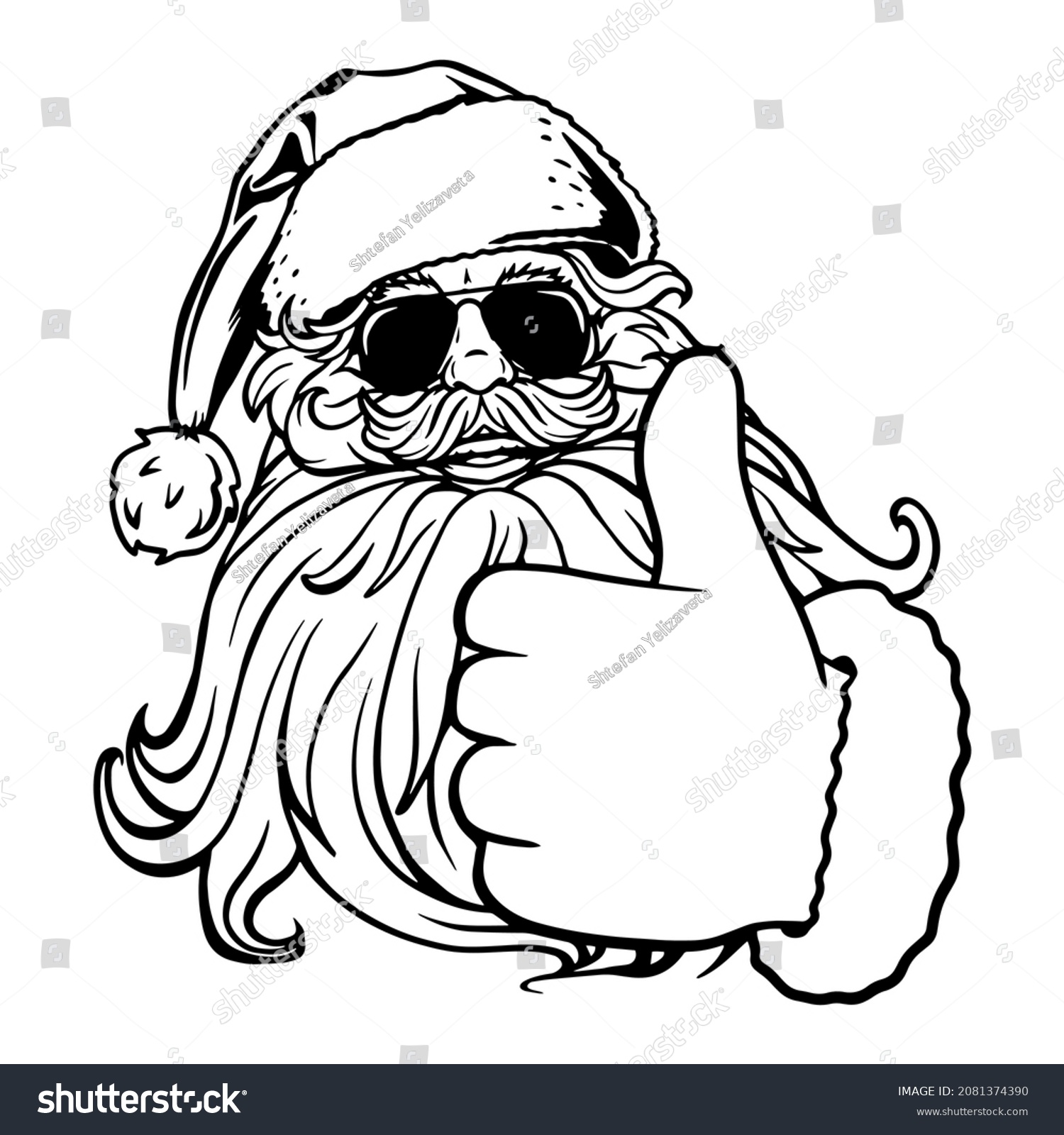 SVG of Santa Like with Sunglasses SVG,Cool Santa Santa head,Santa clipart,Santa Face svg,Santa Claus Christmas cutting and print file. Vector illustration svg