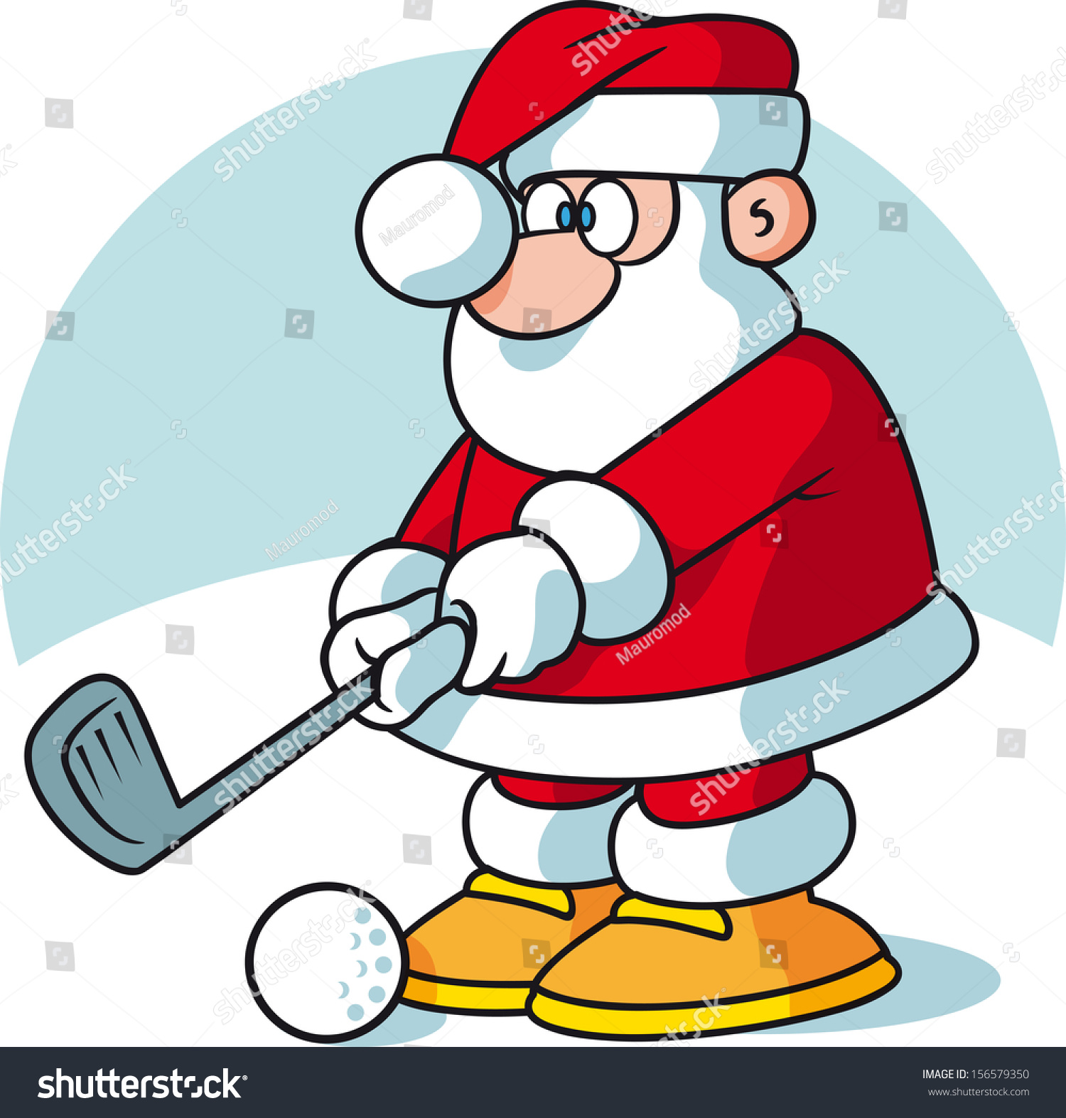 Santa Playing Golf Stock Vector (Royalty Free) 156579350