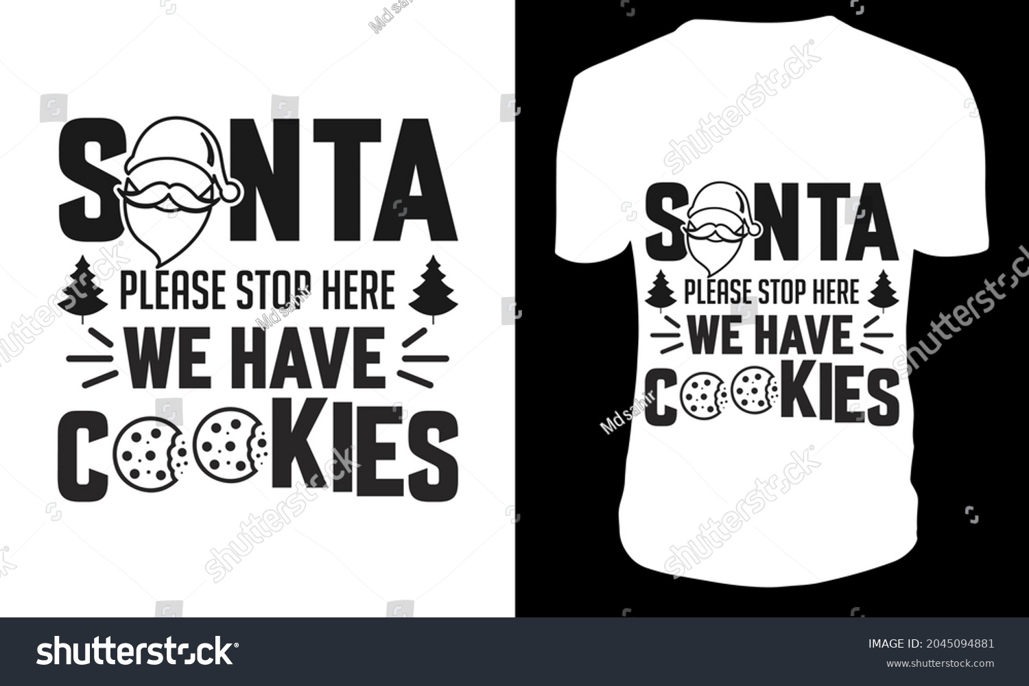 SVG of Santa please stop here we have cookies Christmas SVG T-shirt design svg