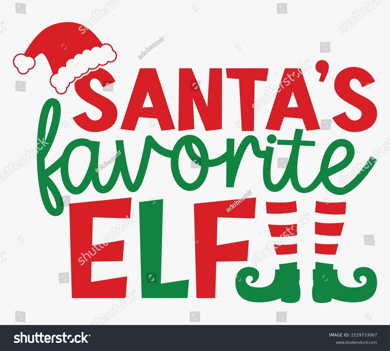 SVG of Santa's Favorite ELF, Ho, Job, Engineer, Librarian, Nurse, Dentist, Cheerleader, Dancer, Teacher, Gymnast, Christmas SVG Design, Merry Christmas T-shirts, Funny Christmas Quotes, Winter Quote svg